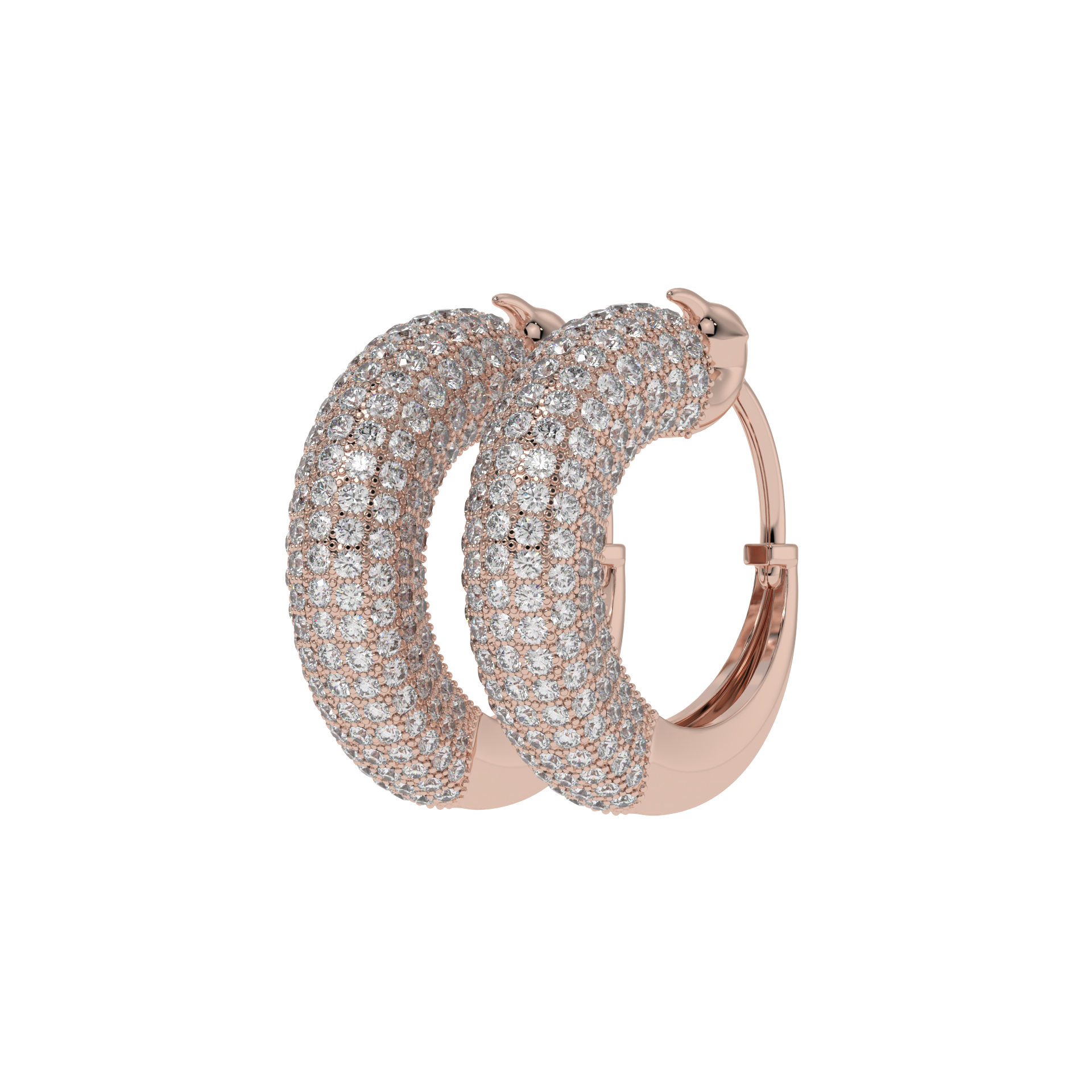 Pavé Diamond Wide Hoop Earrings CaratLink