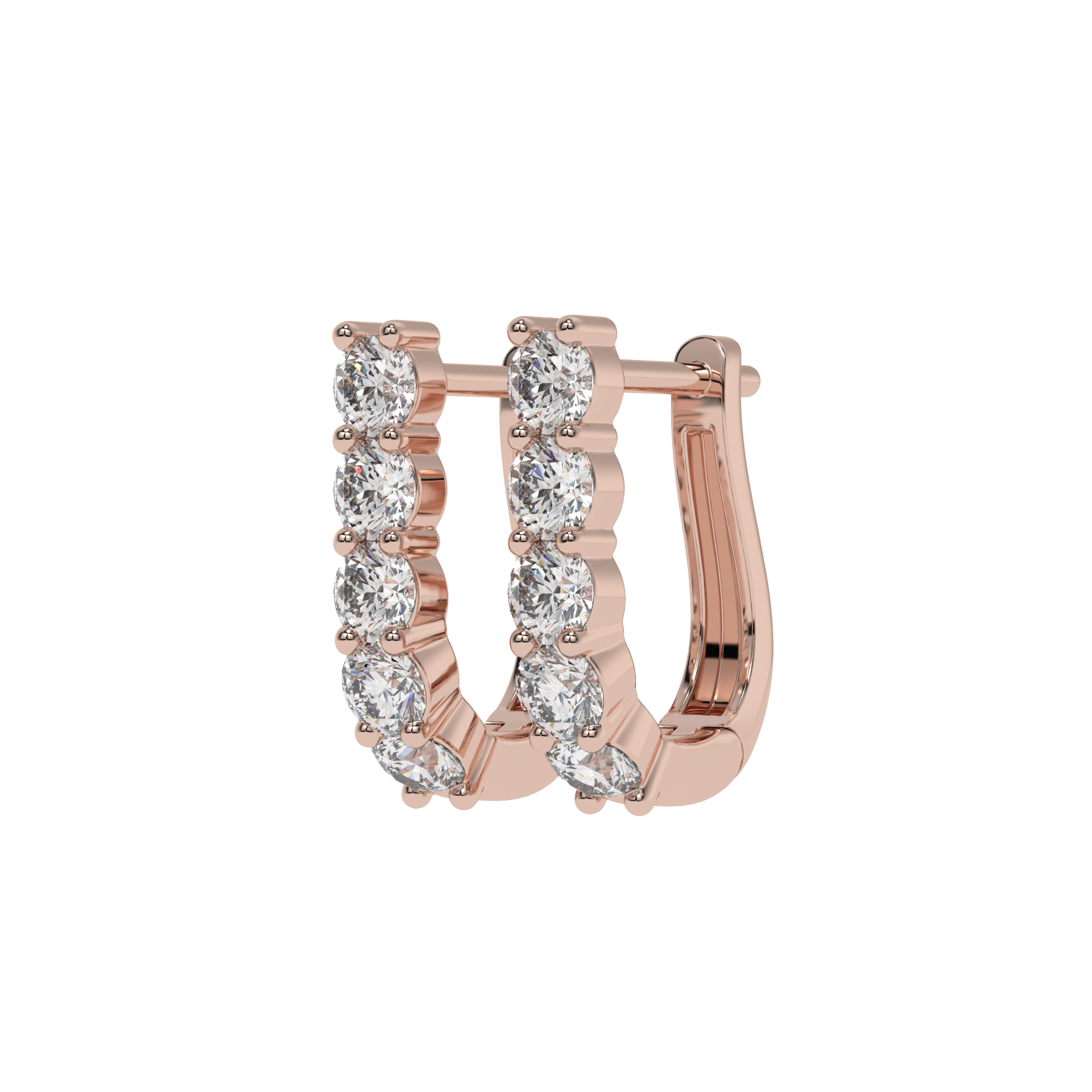 Classic Round Diamond Hoop Earrings CaratLink