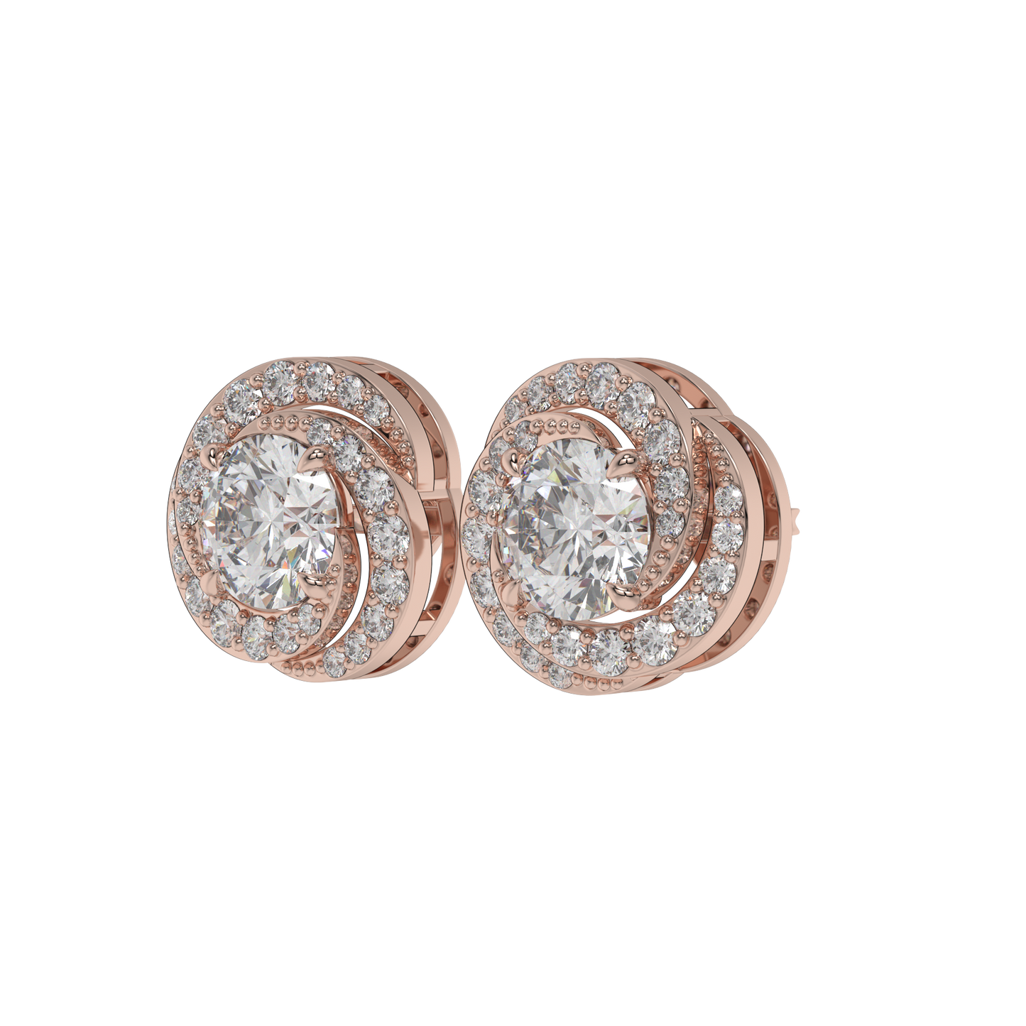 Twirl Halo Diamond Studs CaratLink
