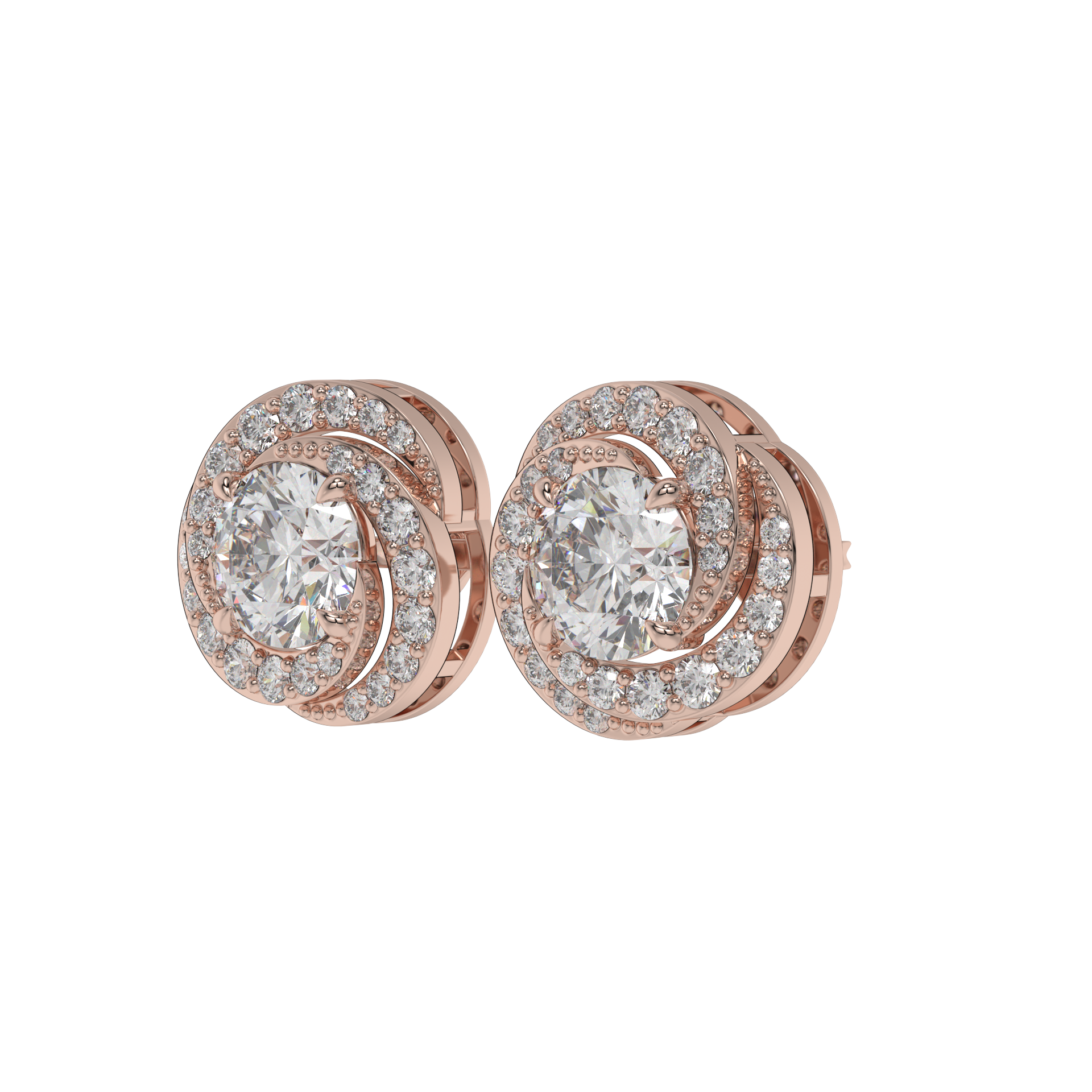 Twirl Halo Diamond Studs CaratLink