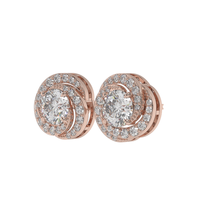 Twirl Halo Diamond Studs CaratLink