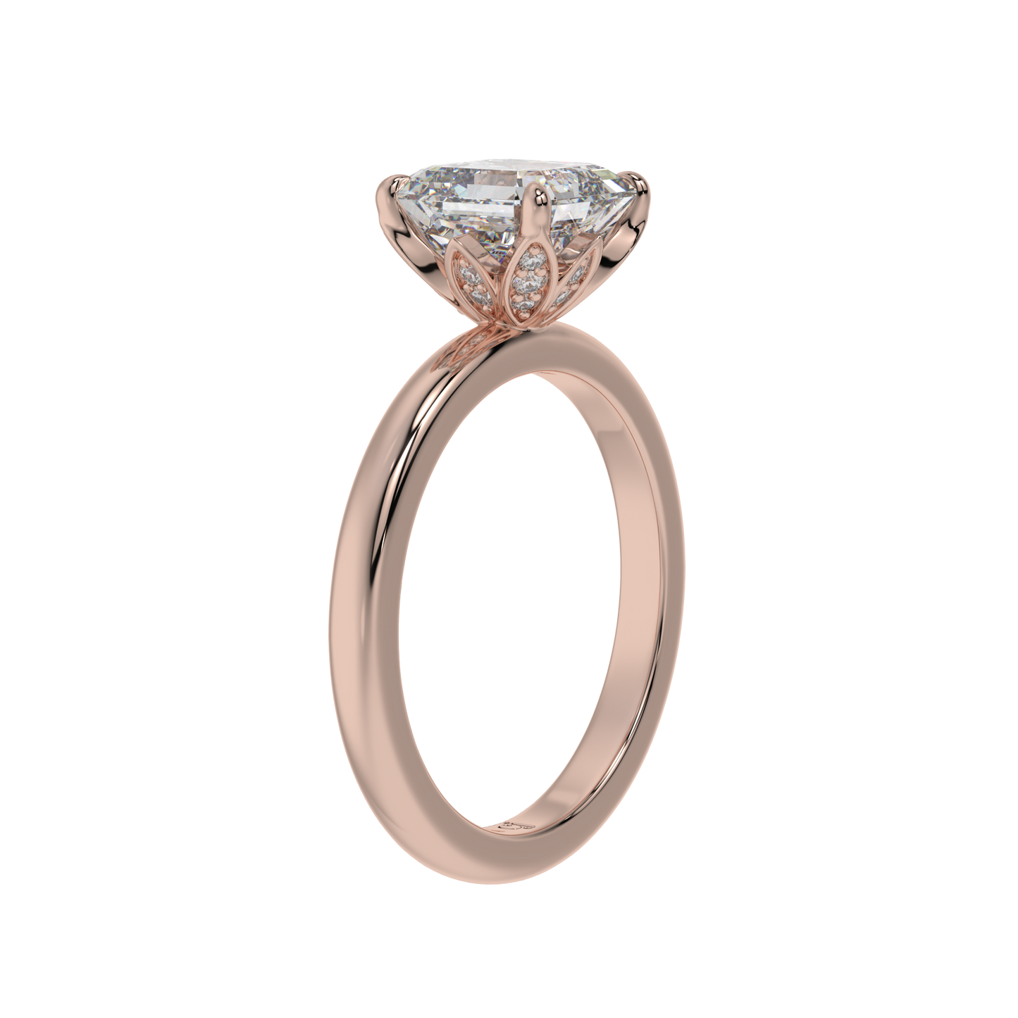 Royal Blossom Asscher Solitaire Ring - Caratlink