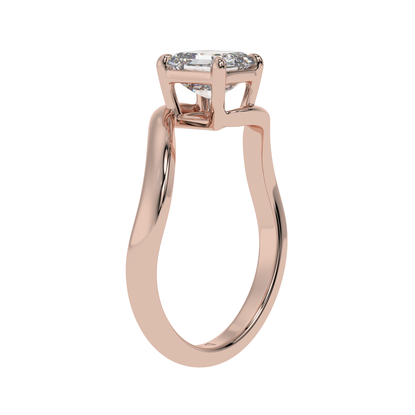 Timeless Twist Asscher Solitaire Ring - Caratlink