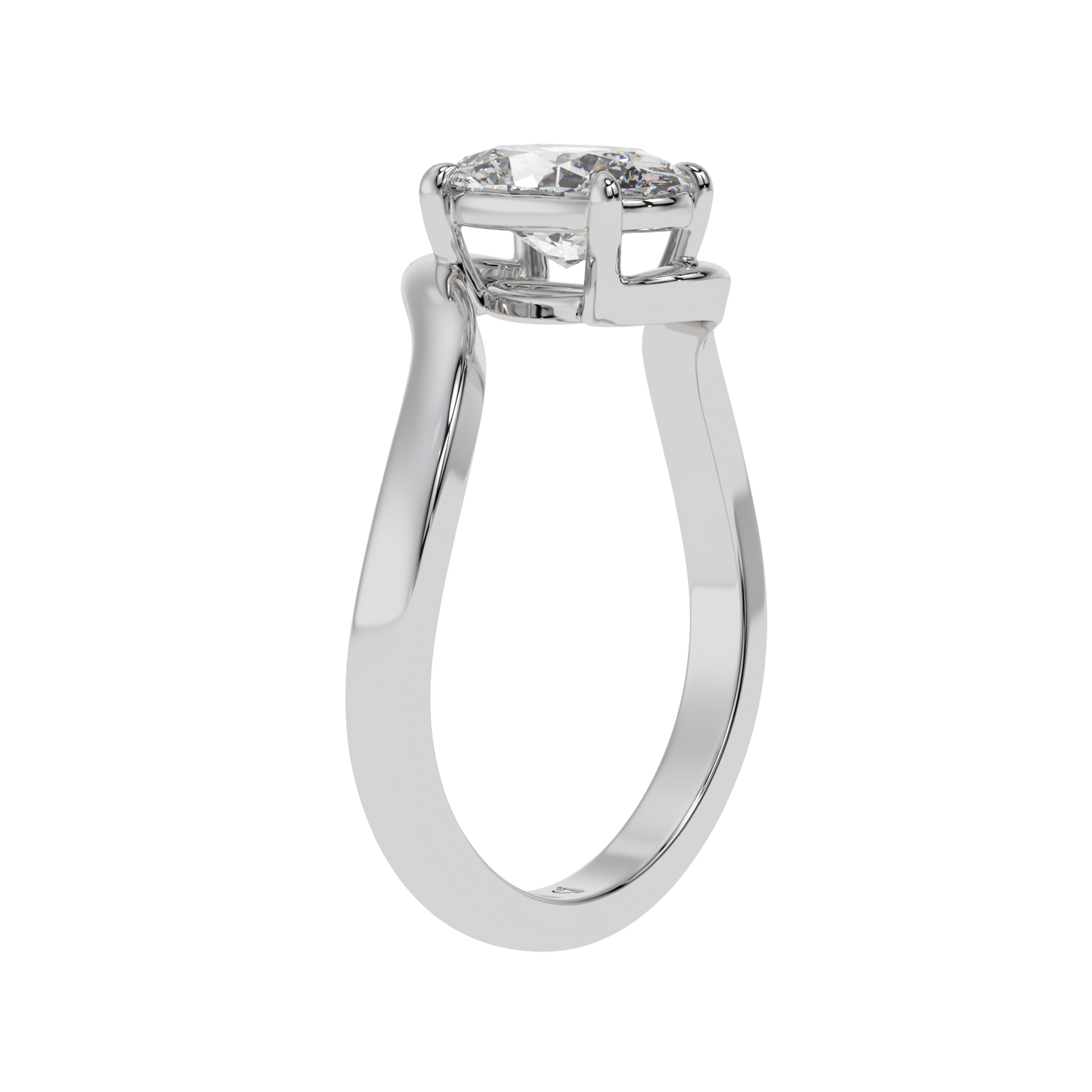 Serene Twist Oval Solitaire Ring - Caratlink