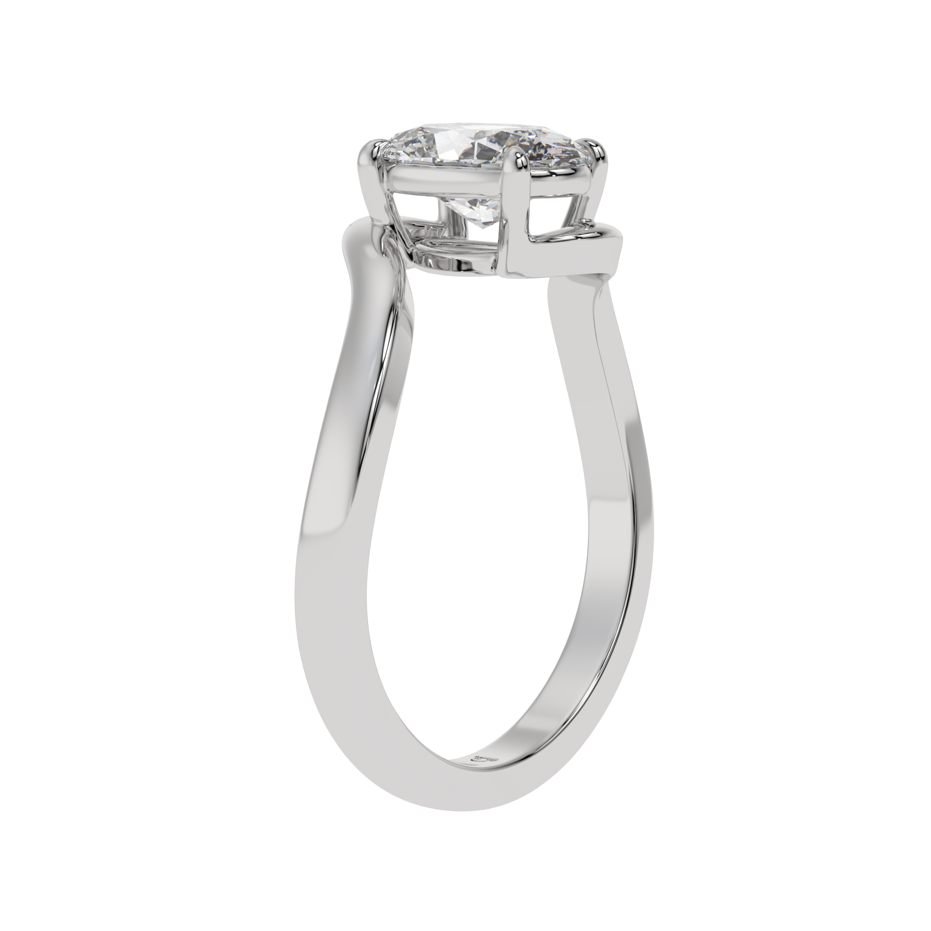 Serene Twist Oval Solitaire Ring - Caratlink