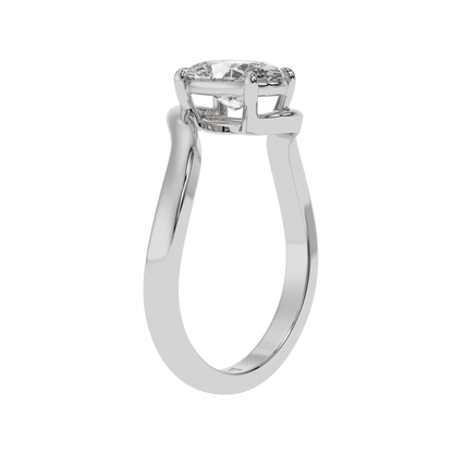 Serene Twist Oval Solitaire Ring - Caratlink