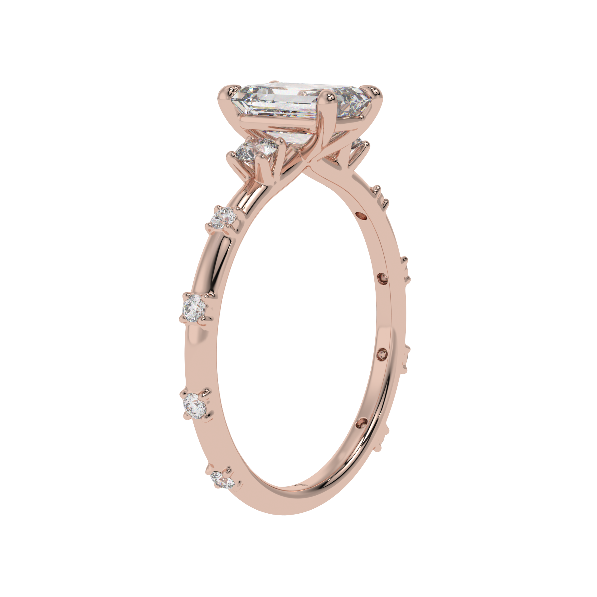 Celestial Glow Emerald Halo Ring - Caratlink