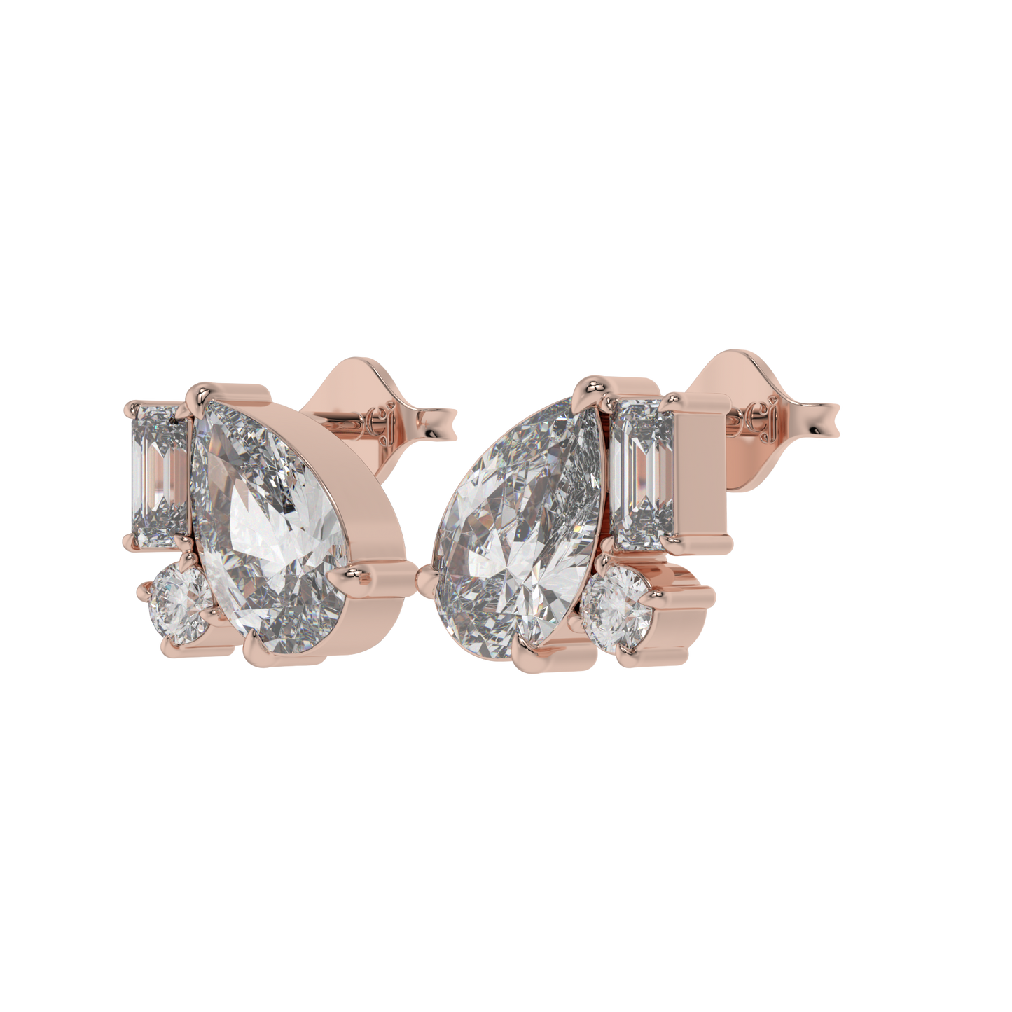 Pear Elegance Diamond Stud Earrings Caratlink