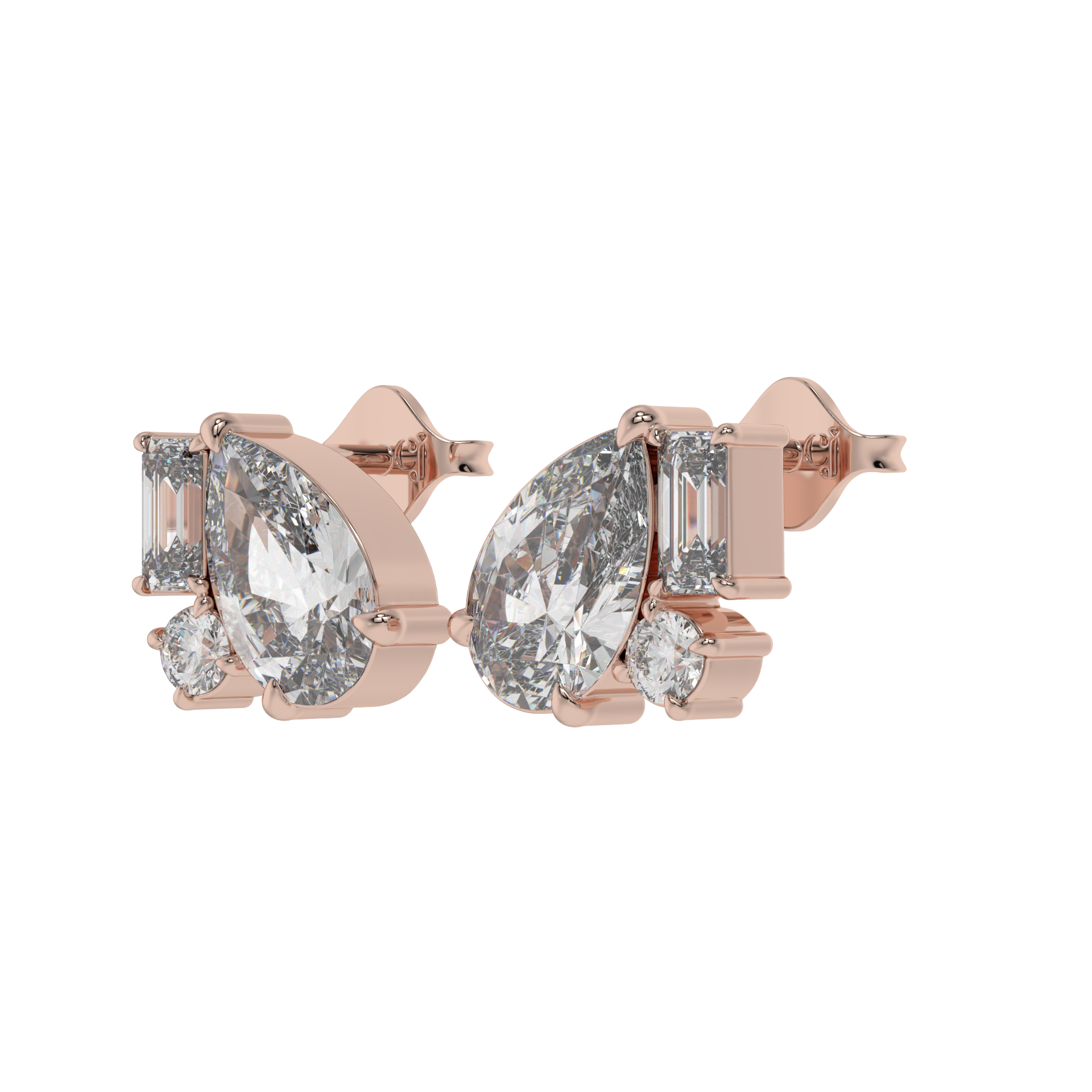 Pear Elegance Diamond Stud Earrings Caratlink