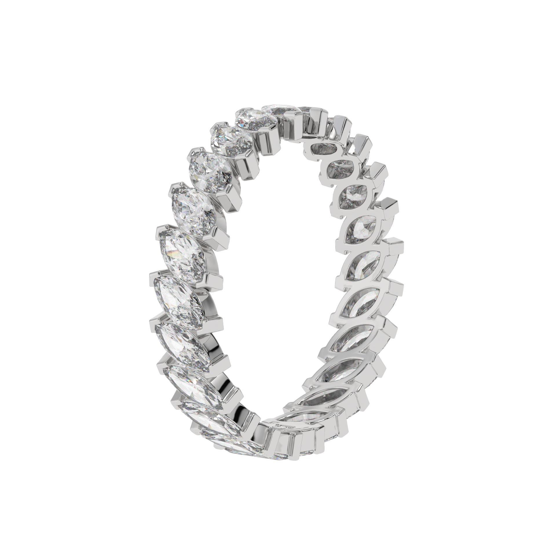 Eternal Emerald & Oval Diamond Eternity Ring Caratlink