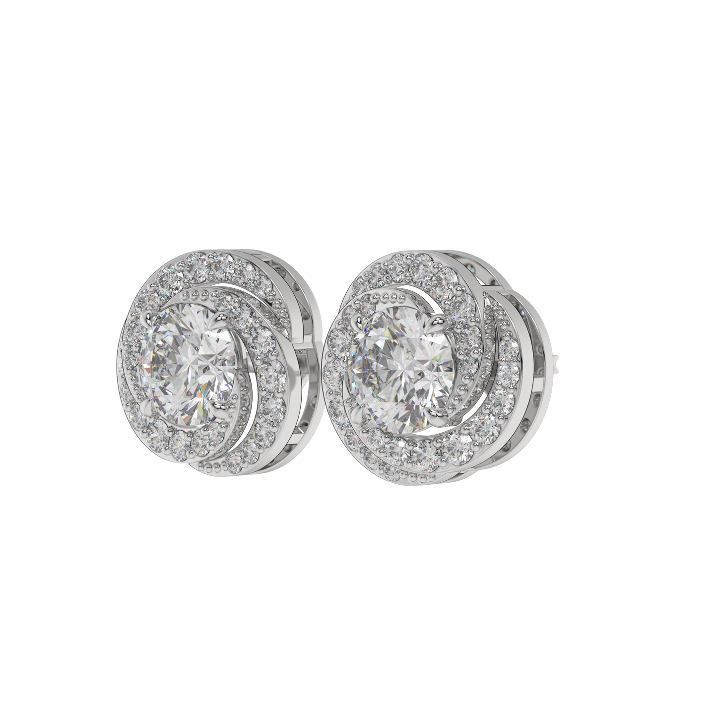 Twirl Halo Diamond Studs CaratLink