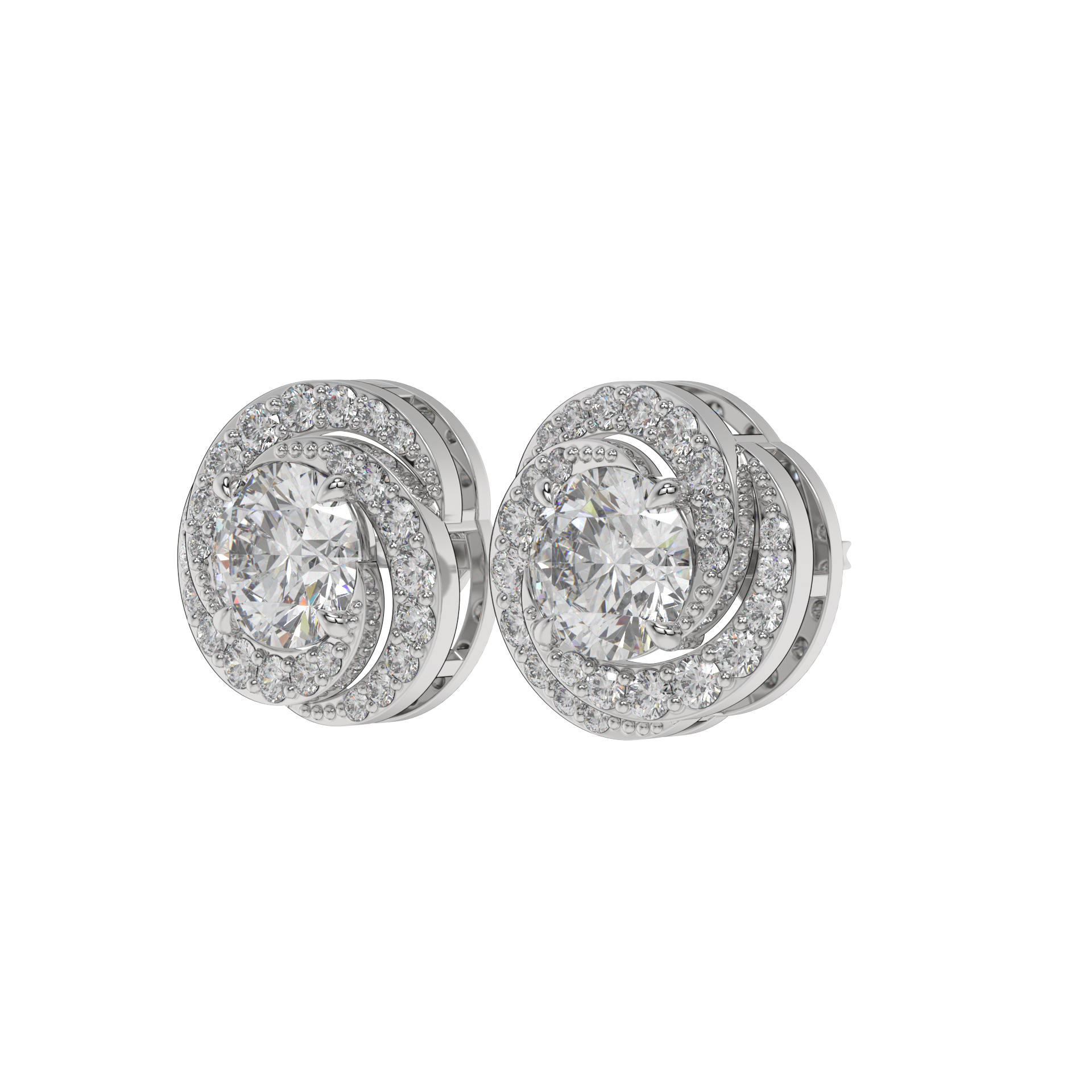 Twirl Halo Diamond Studs CaratLink