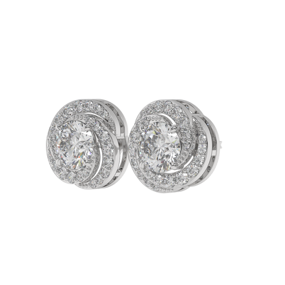 Twirl Halo Diamond Studs CaratLink