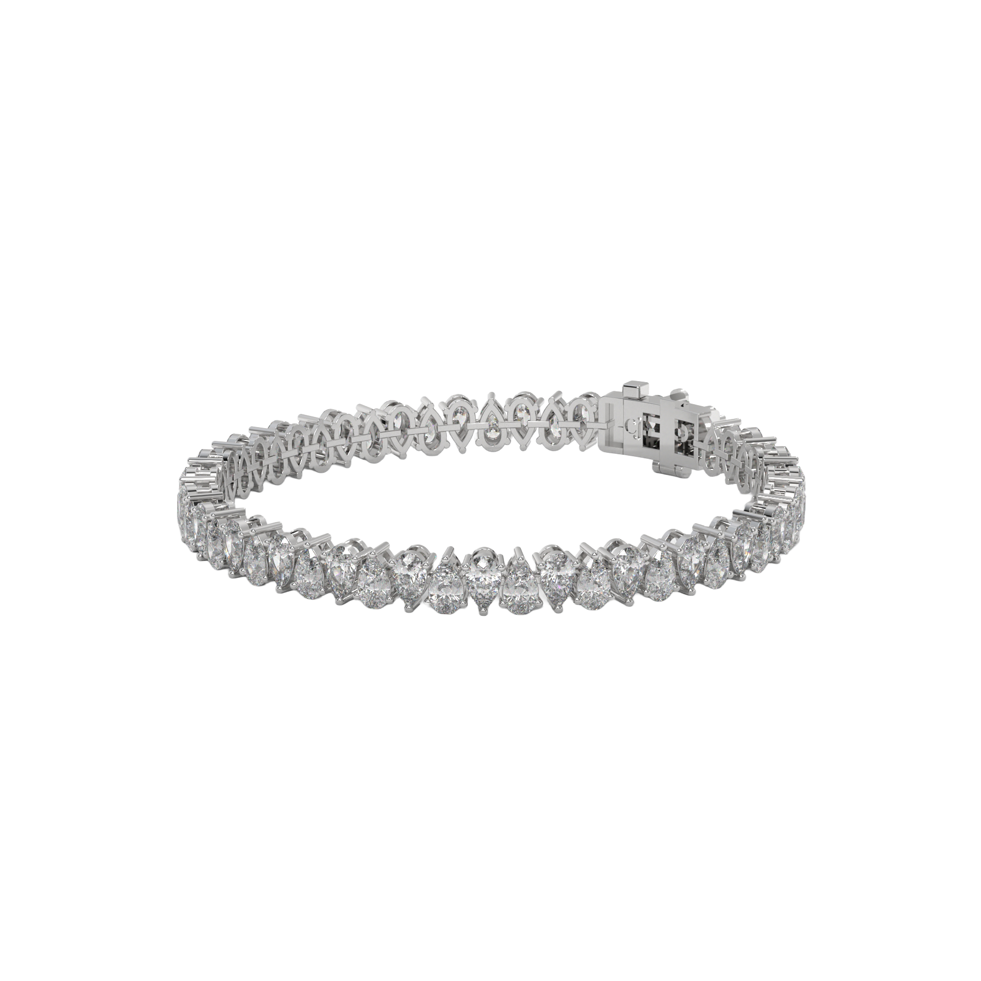 Pear Elegance Diamond  Tennis Bracelet Caratlink