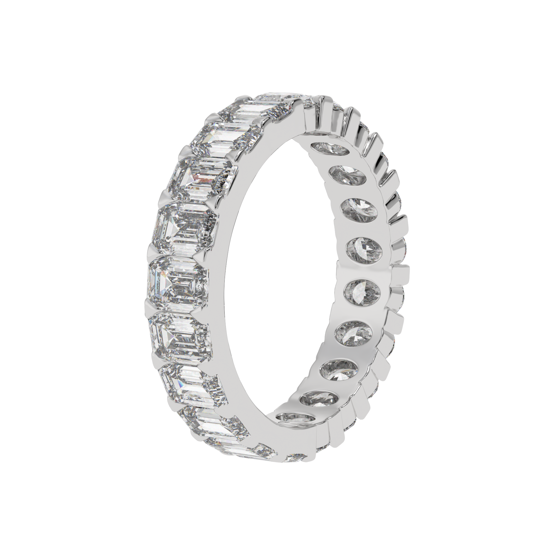Eternal Emerald & Oval Diamond Eternity Ring Caratlink