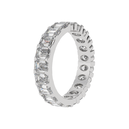 Eternal Emerald & Oval Diamond Eternity Ring Caratlink