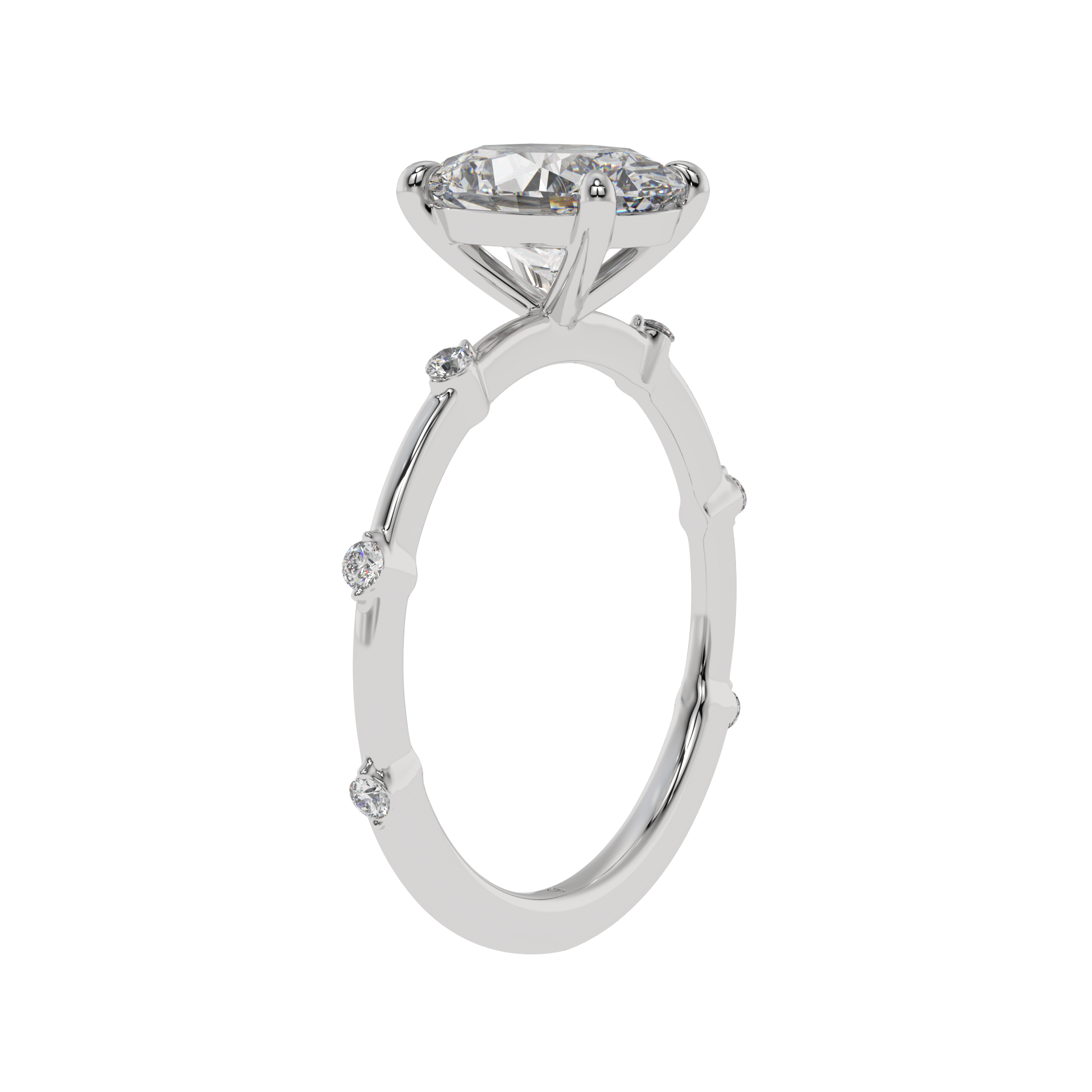 Luminous Charm Oval Solitaire Ring - Caratlink