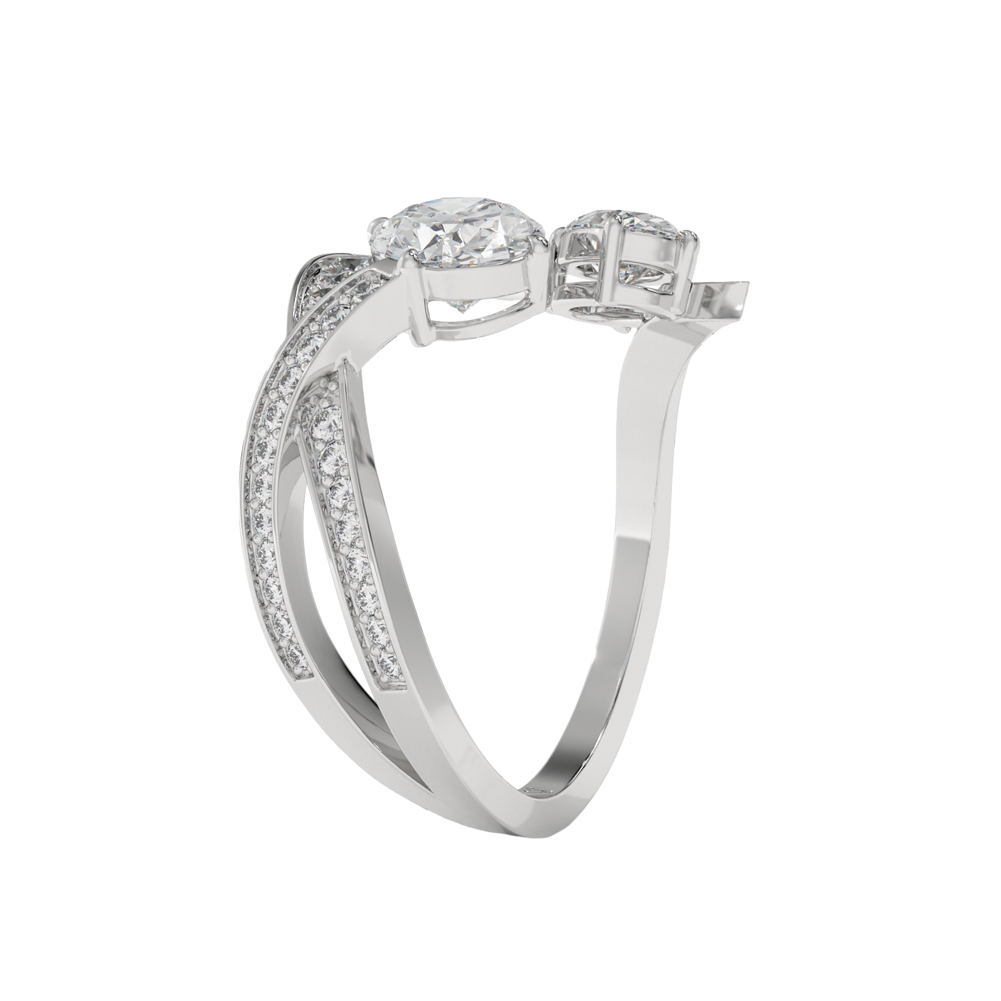 Radiant Dual Spark Diamond Ring Caratlink