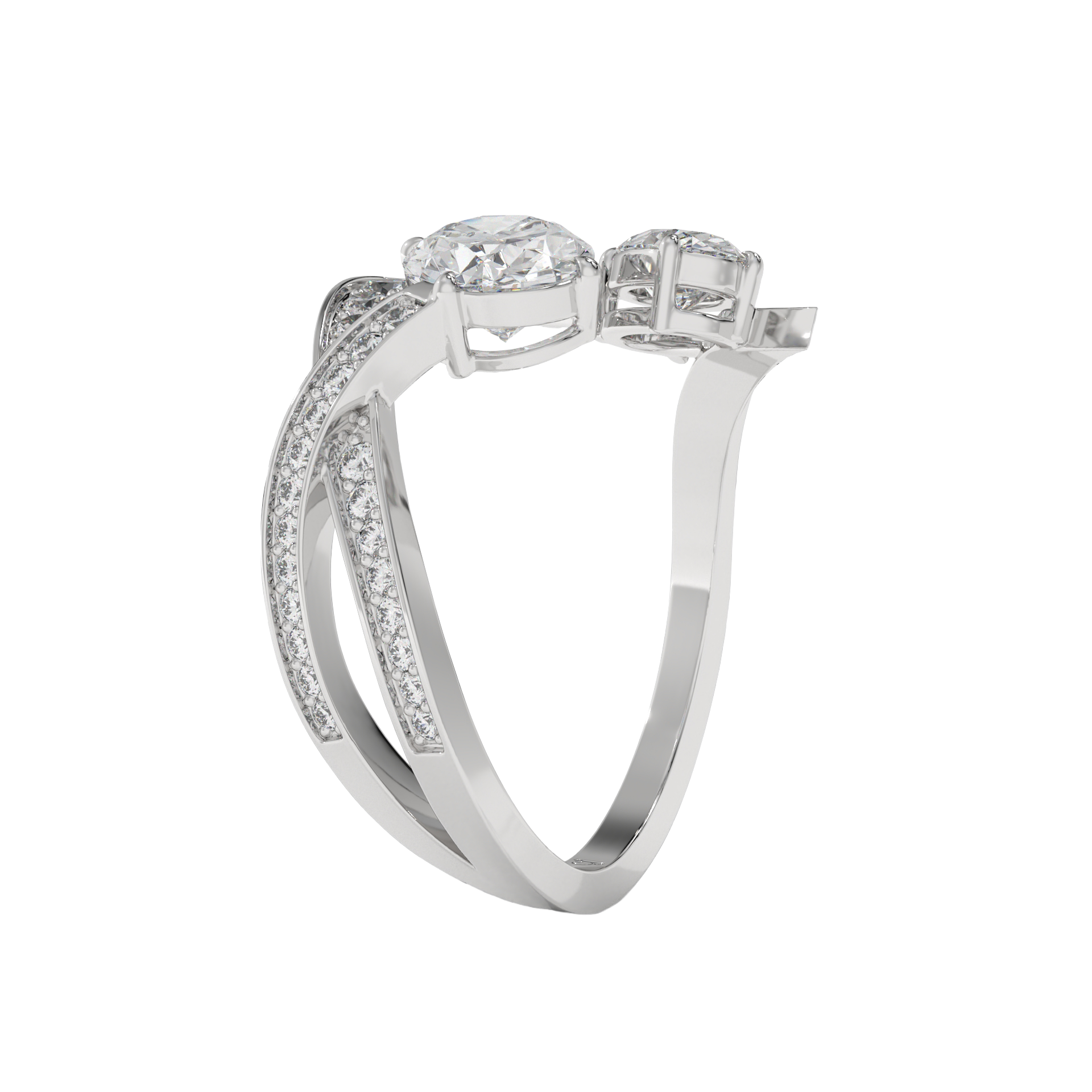 Radiant Dual Spark Diamond Ring Caratlink