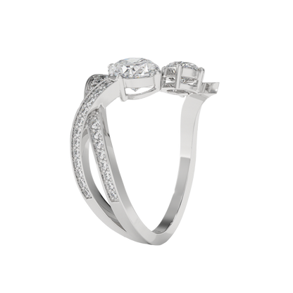 Radiant Dual Spark Diamond Ring Caratlink