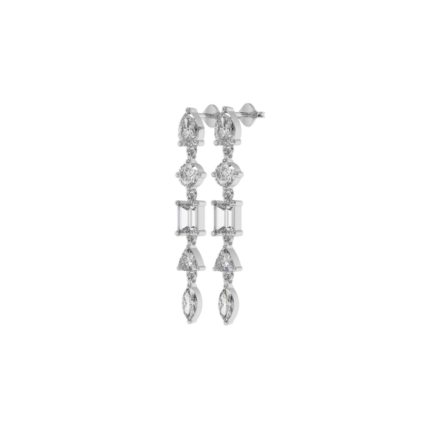 Multi-Shape Diamond Drop Earrings Caratlink
