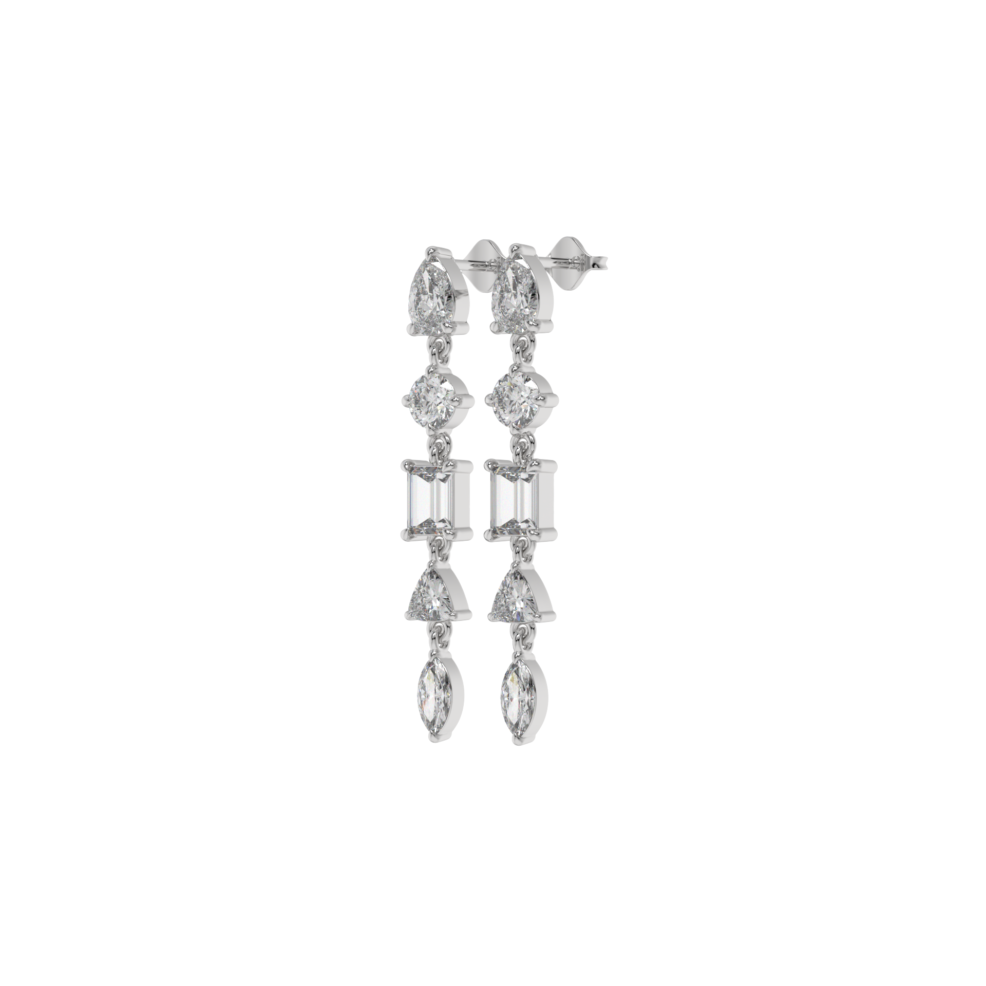 Multi-Shape Diamond Drop Earrings Caratlink