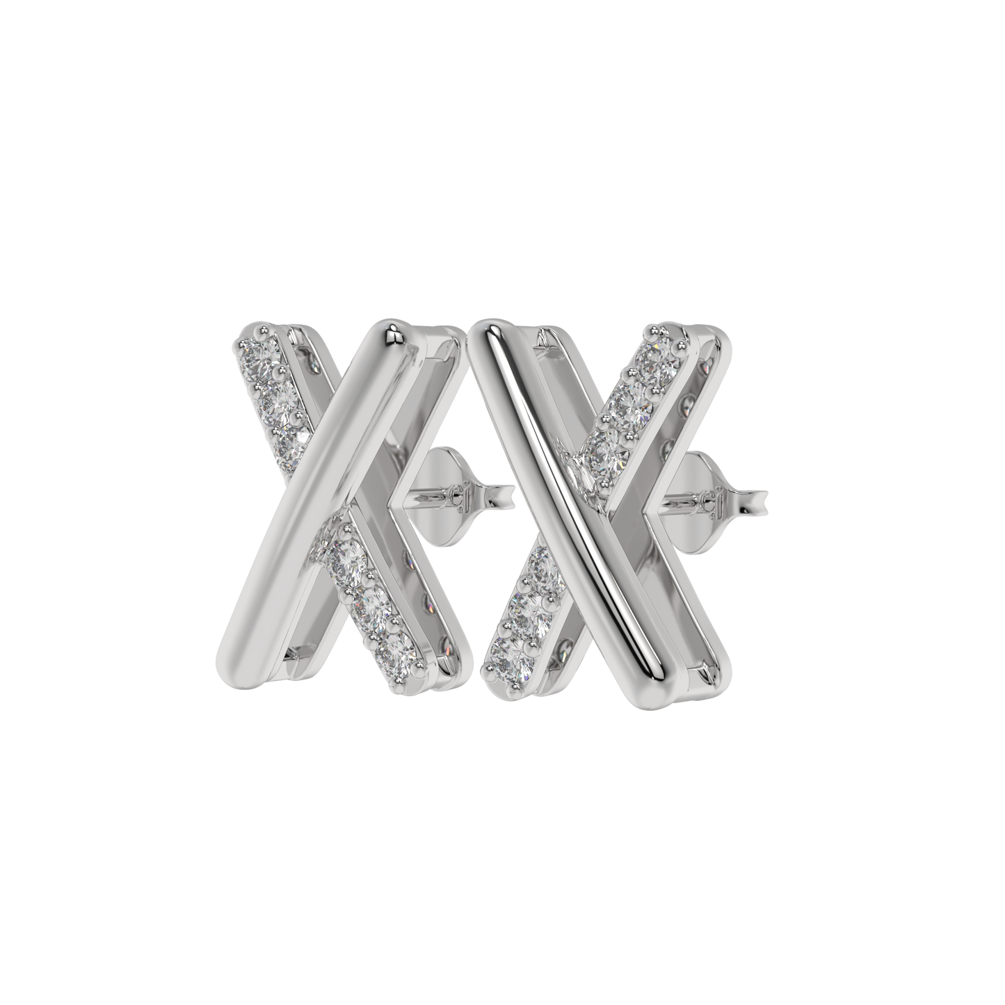 Crossline Diamond Studs CaratLink