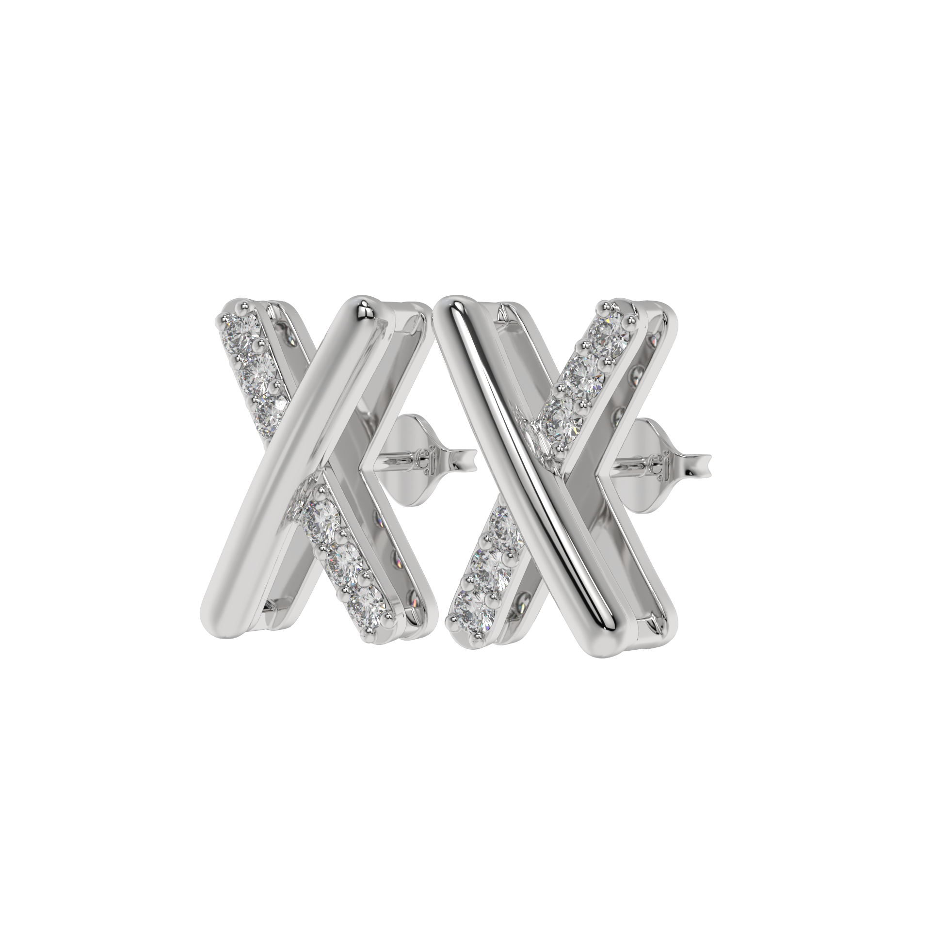 Crossline Diamond Studs CaratLink