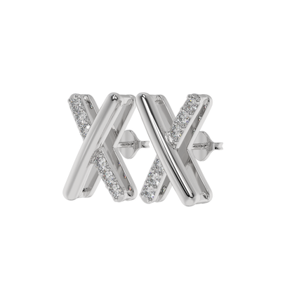 Crossline Diamond Studs CaratLink