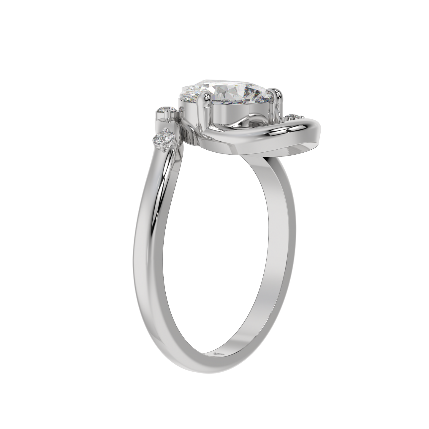 Eternal Swirl Pear Solitaire Ring - Caratlink