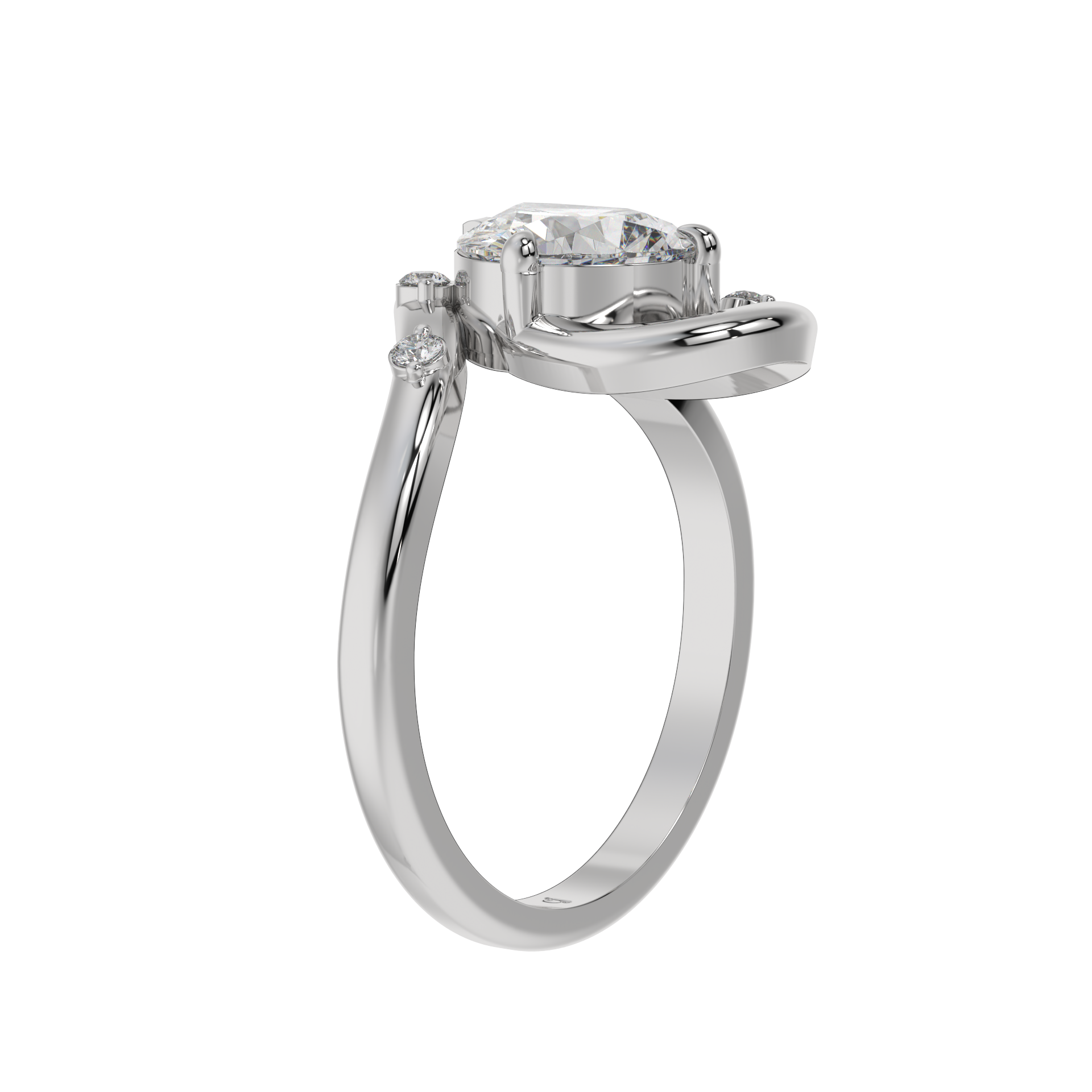 Eternal Swirl Pear Solitaire Ring - Caratlink