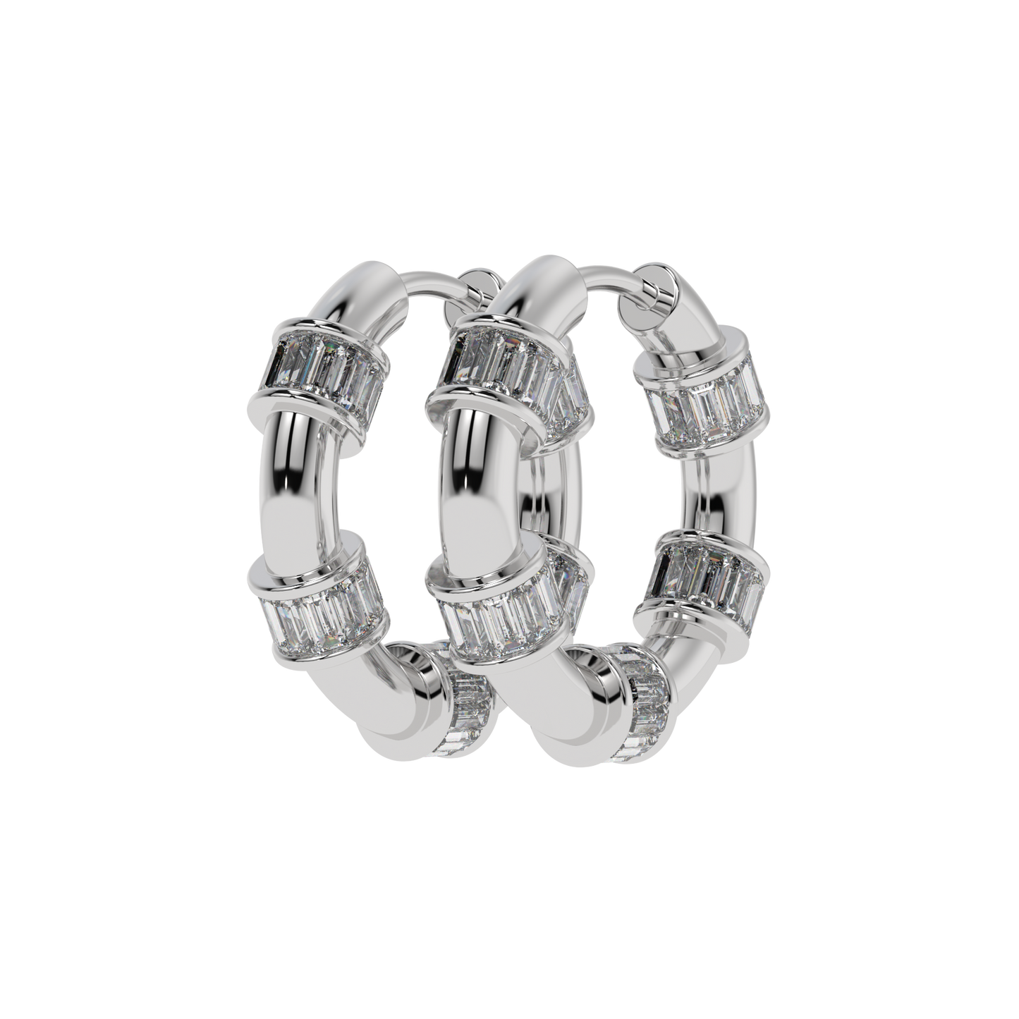 Radiant Baguette Hoop Earrings CaratLink