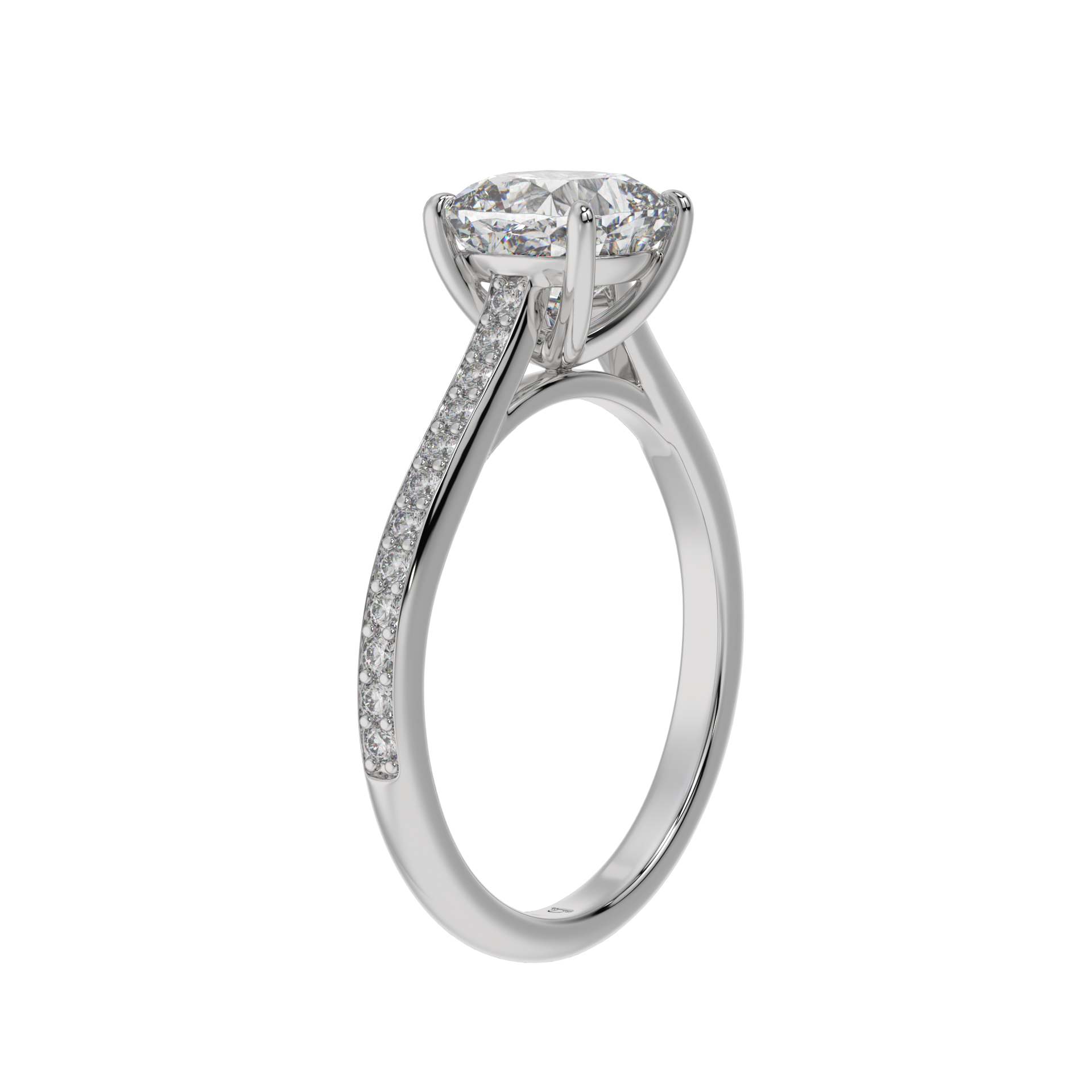Radiant Grace Cushion Solitaire Ring - Caratlink
