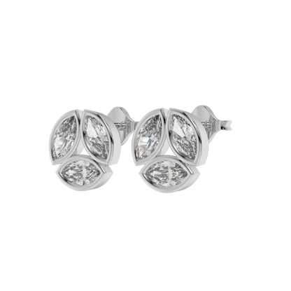 Marquise Trio Diamond Stud Earrings Caratlink
