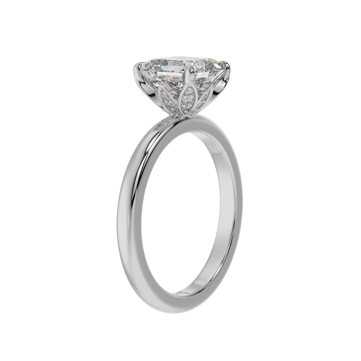 Royal Blossom Asscher Solitaire Ring - Caratlink