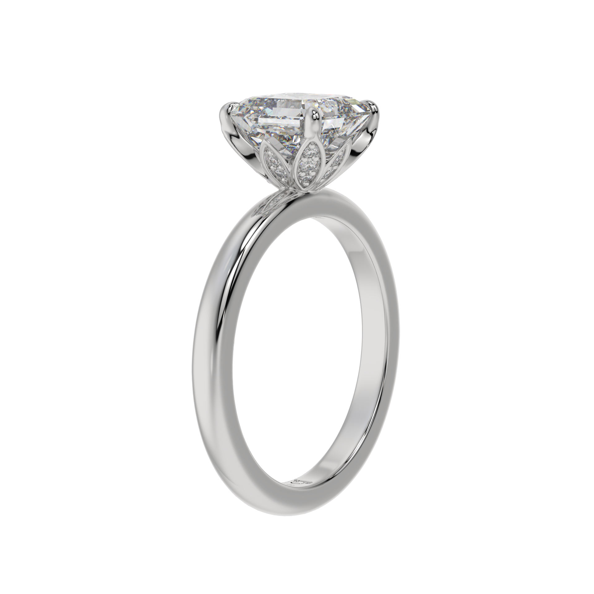 Royal Blossom Asscher Solitaire Ring - Caratlink