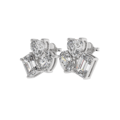 Trio Shape Diamond Stud Earrings Caratlink