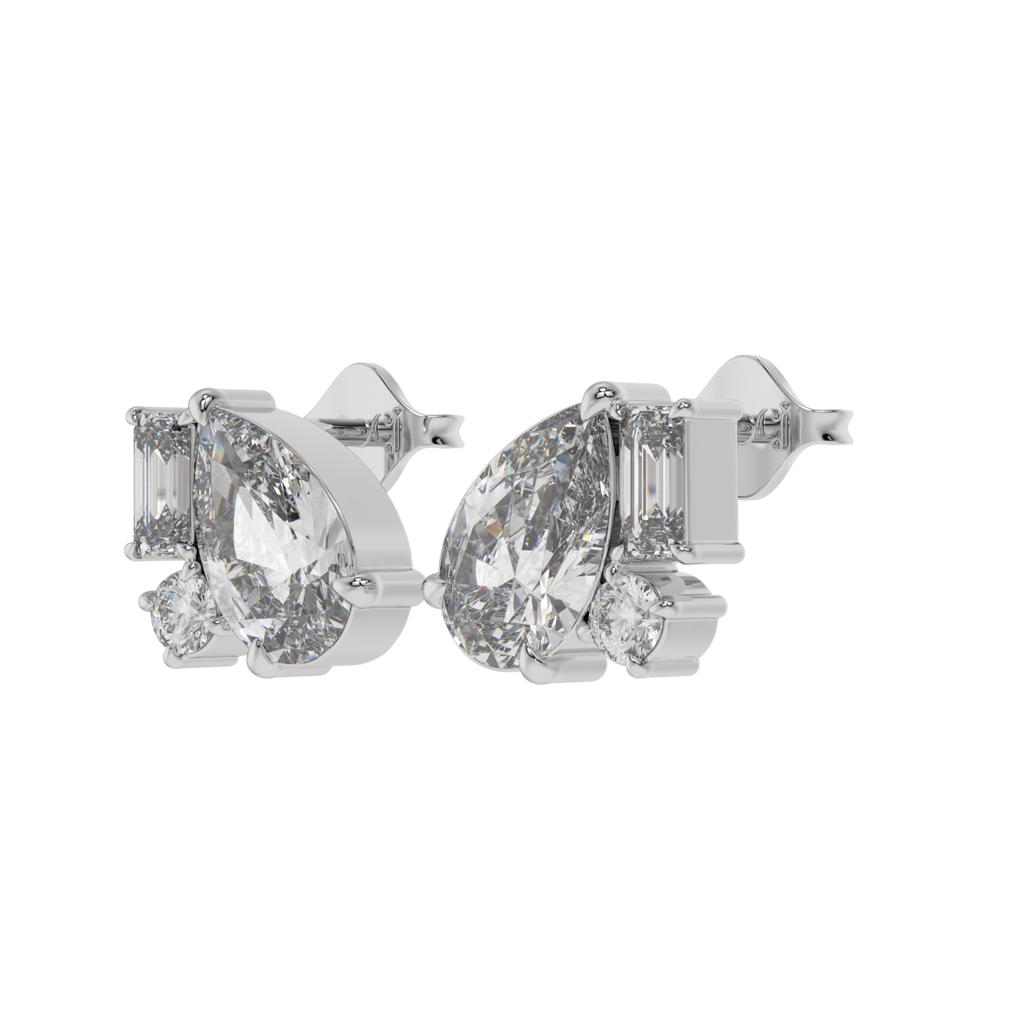 Pear Elegance Diamond Stud Earrings Caratlink