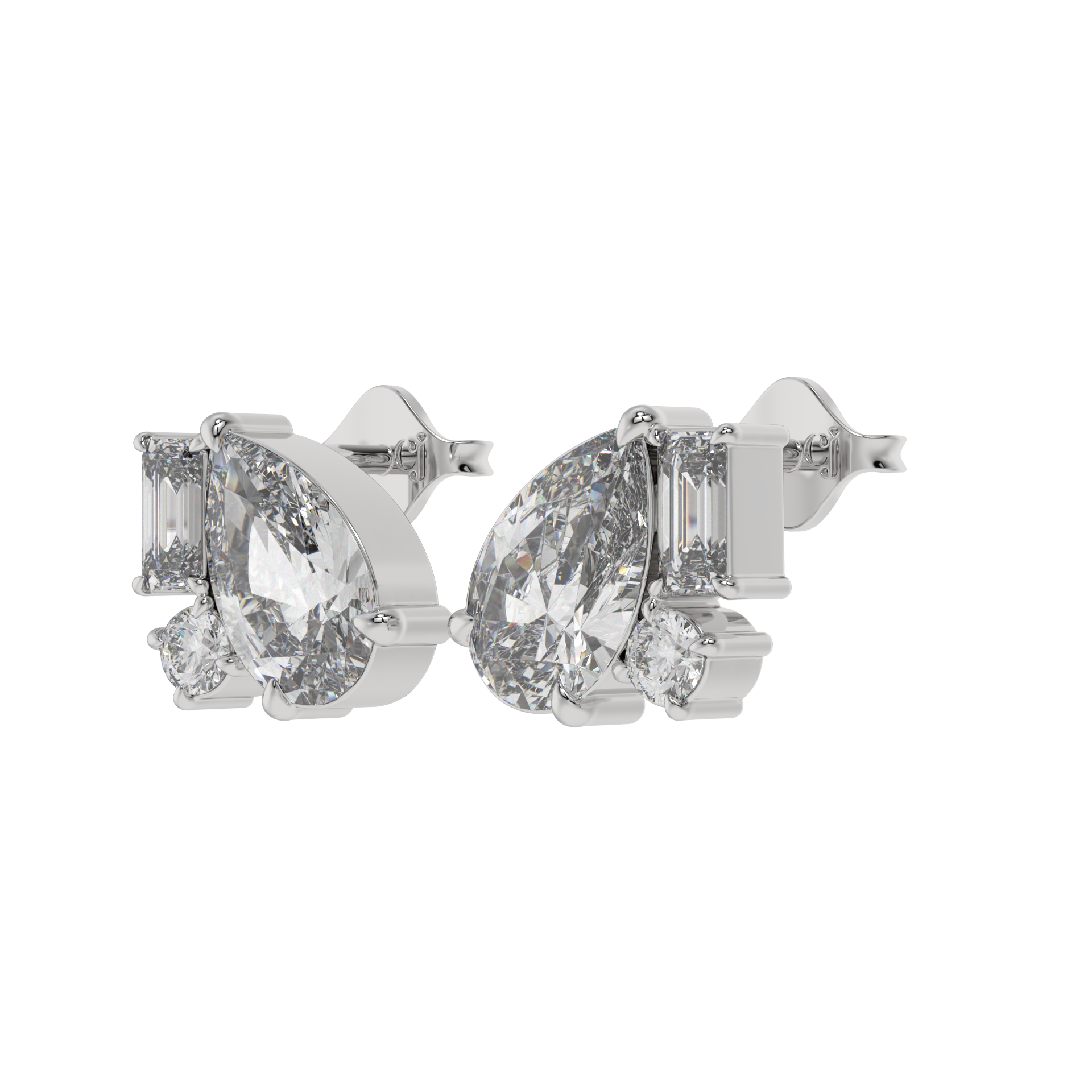 Pear Elegance Diamond Stud Earrings Caratlink