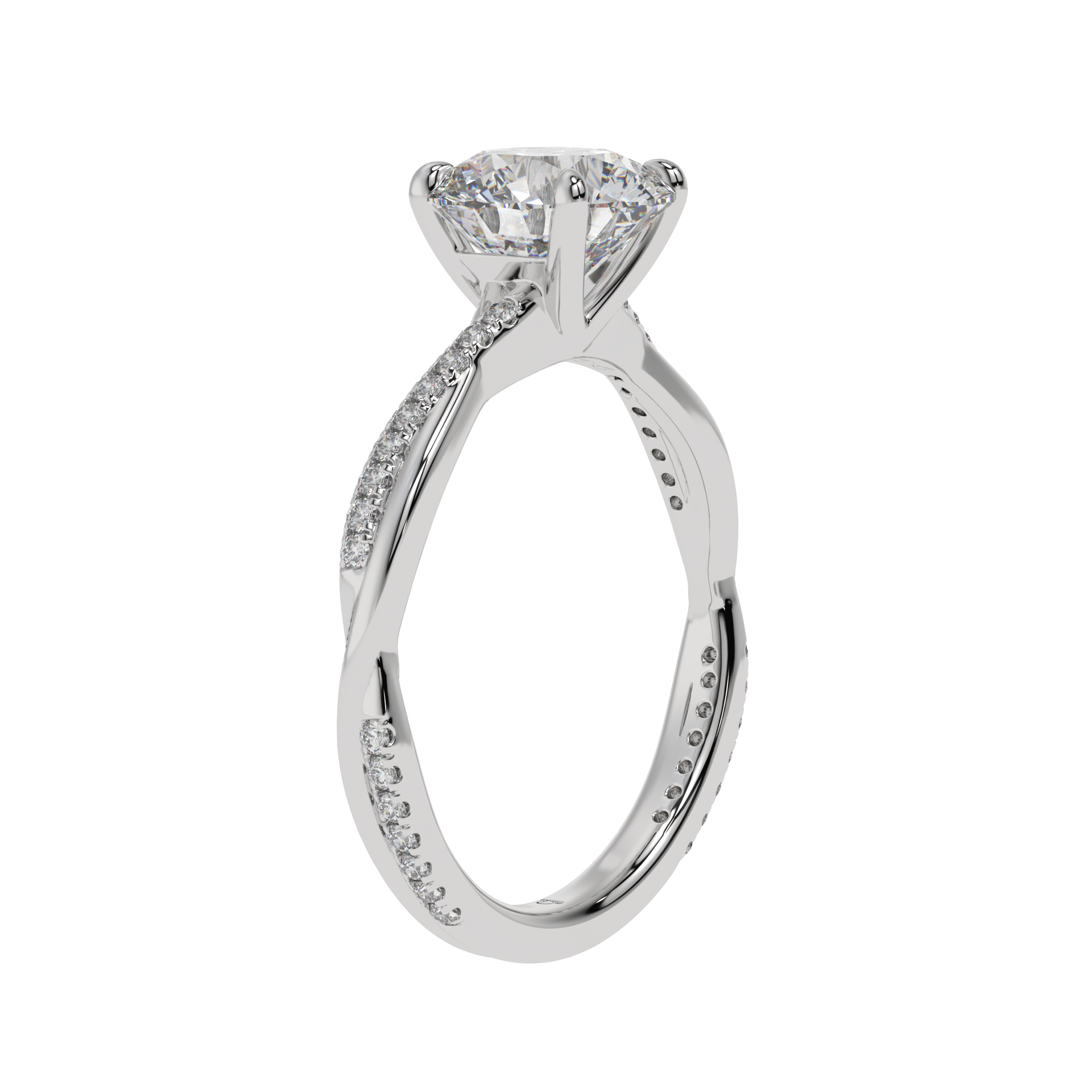 Serene Twist Solitaire Ring - Caratlink