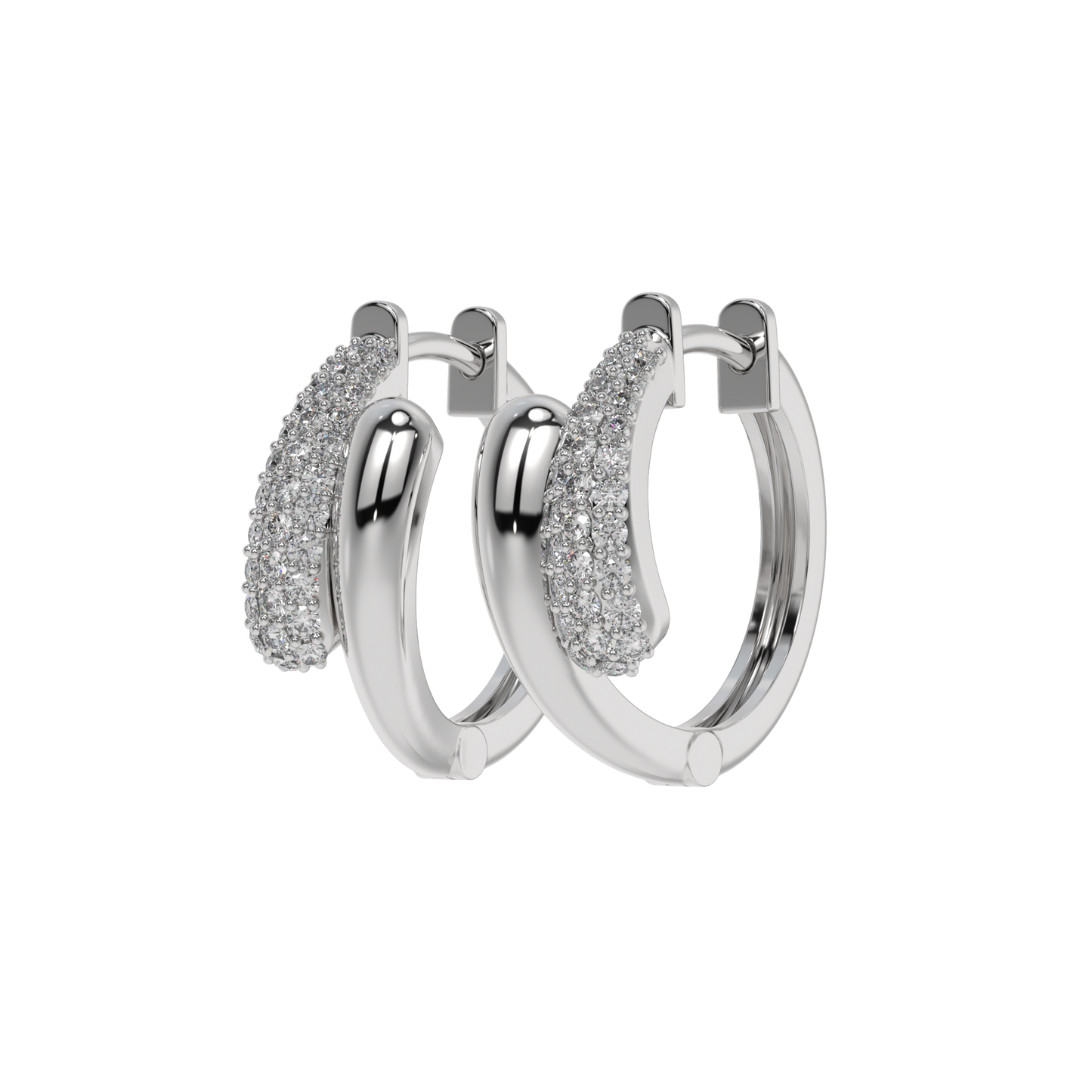 Diamond Accent Sculpted Huggies Caratlink