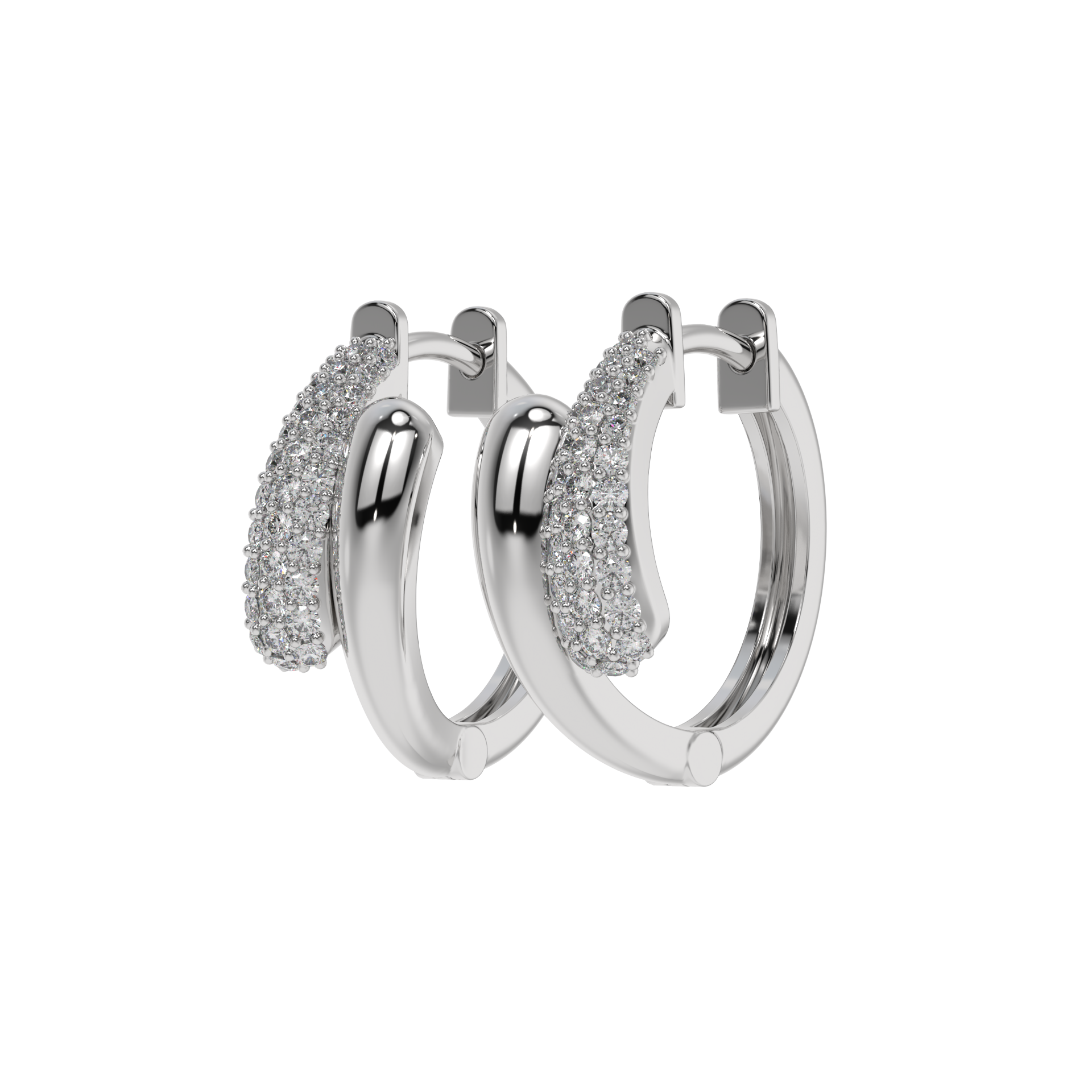 Diamond Accent Sculpted Huggies Caratlink