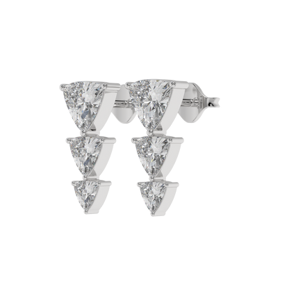 Trillion Cascade Diamond Stud Earrings Caratlink