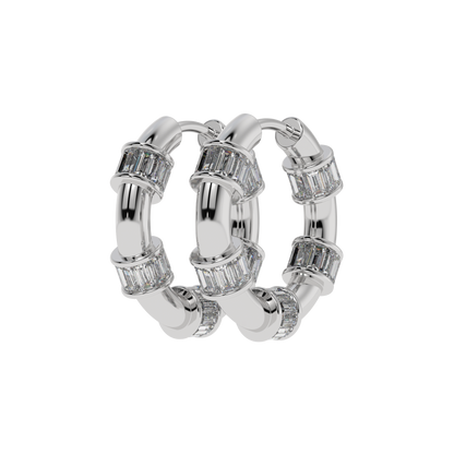 Radiant Baguette Hoop Earrings