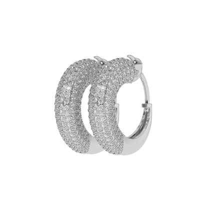 Pavé Diamond Wide Hoop Earrings CaratLink