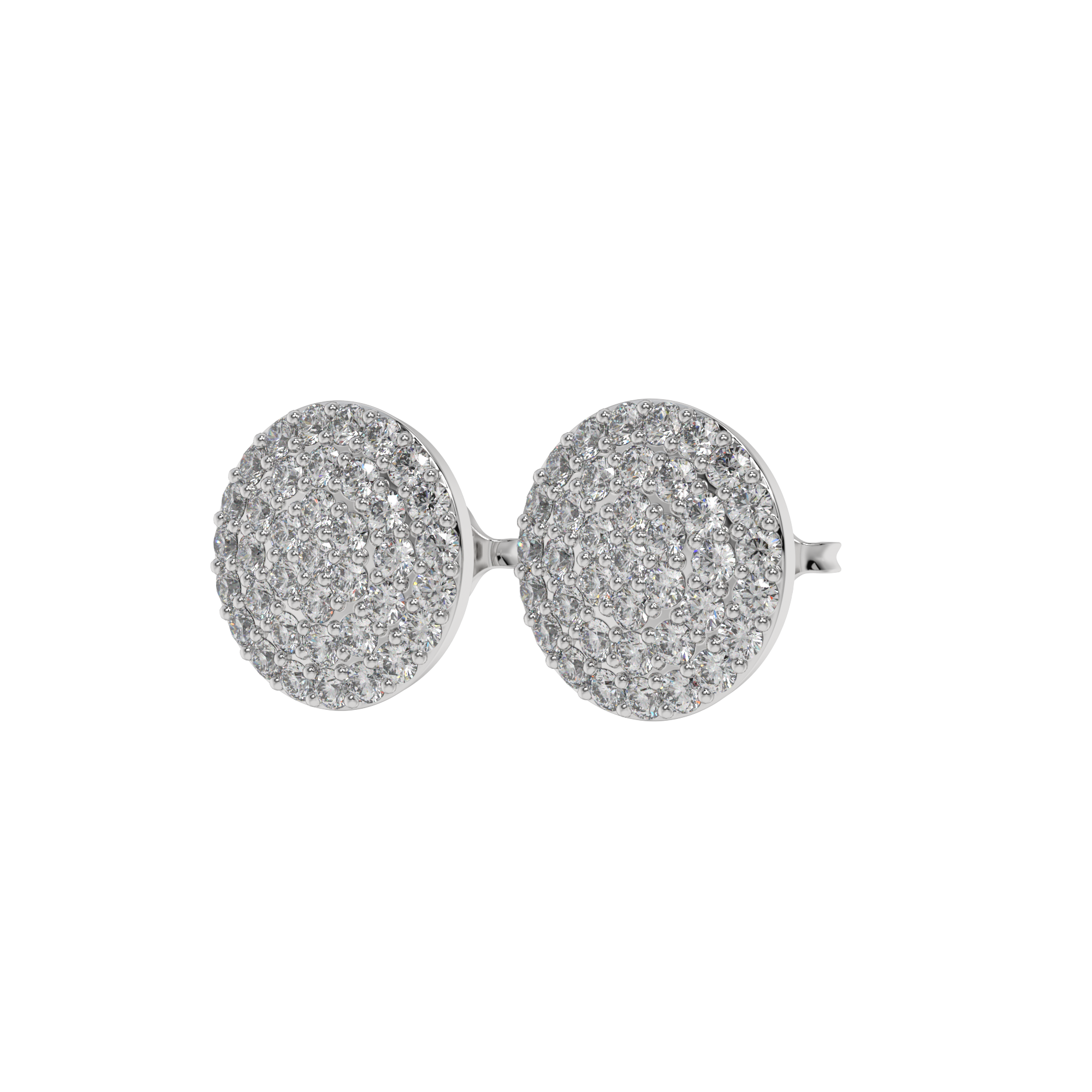 Pavé Round Diamond Stud Earrings Caratlink