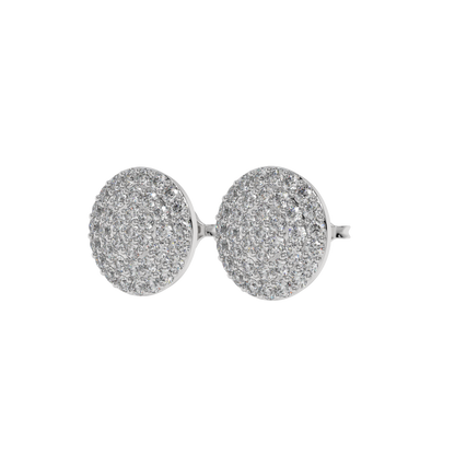 Pavé Round Diamond Stud Earrings Caratlink