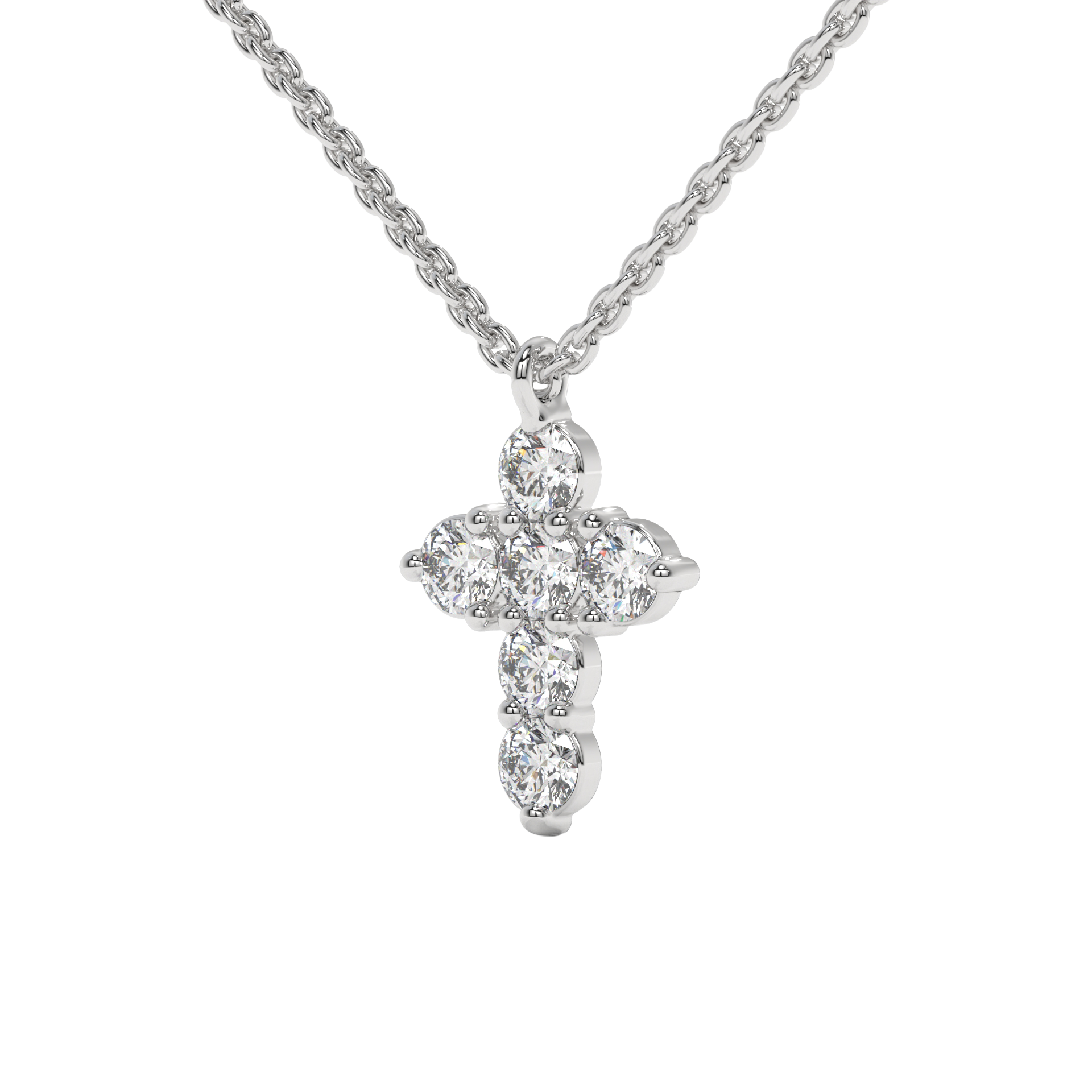 Radiant Cross Pendant Necklace Carat Link Jewels