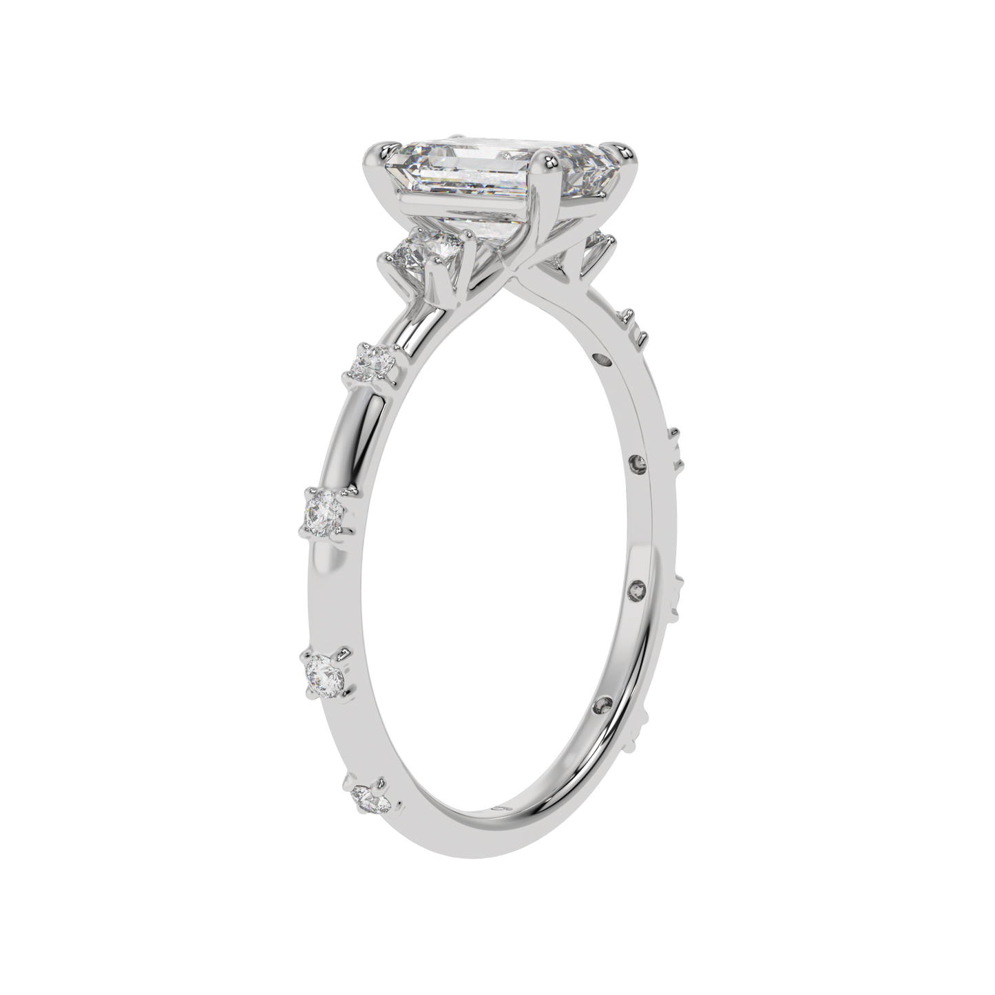 Celestial Glow Emerald Halo Ring - Caratlink