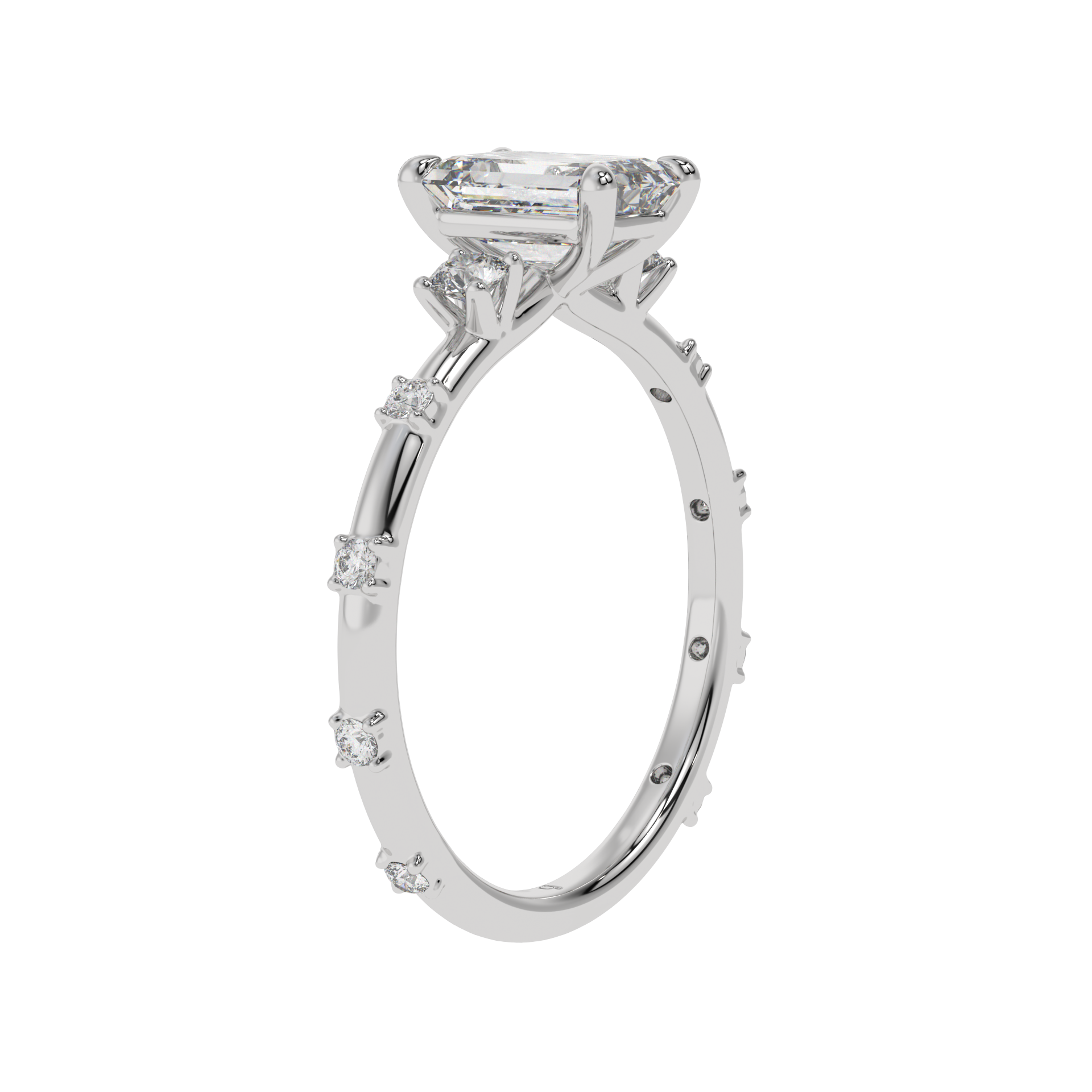 Celestial Glow Emerald Halo Ring - Caratlink